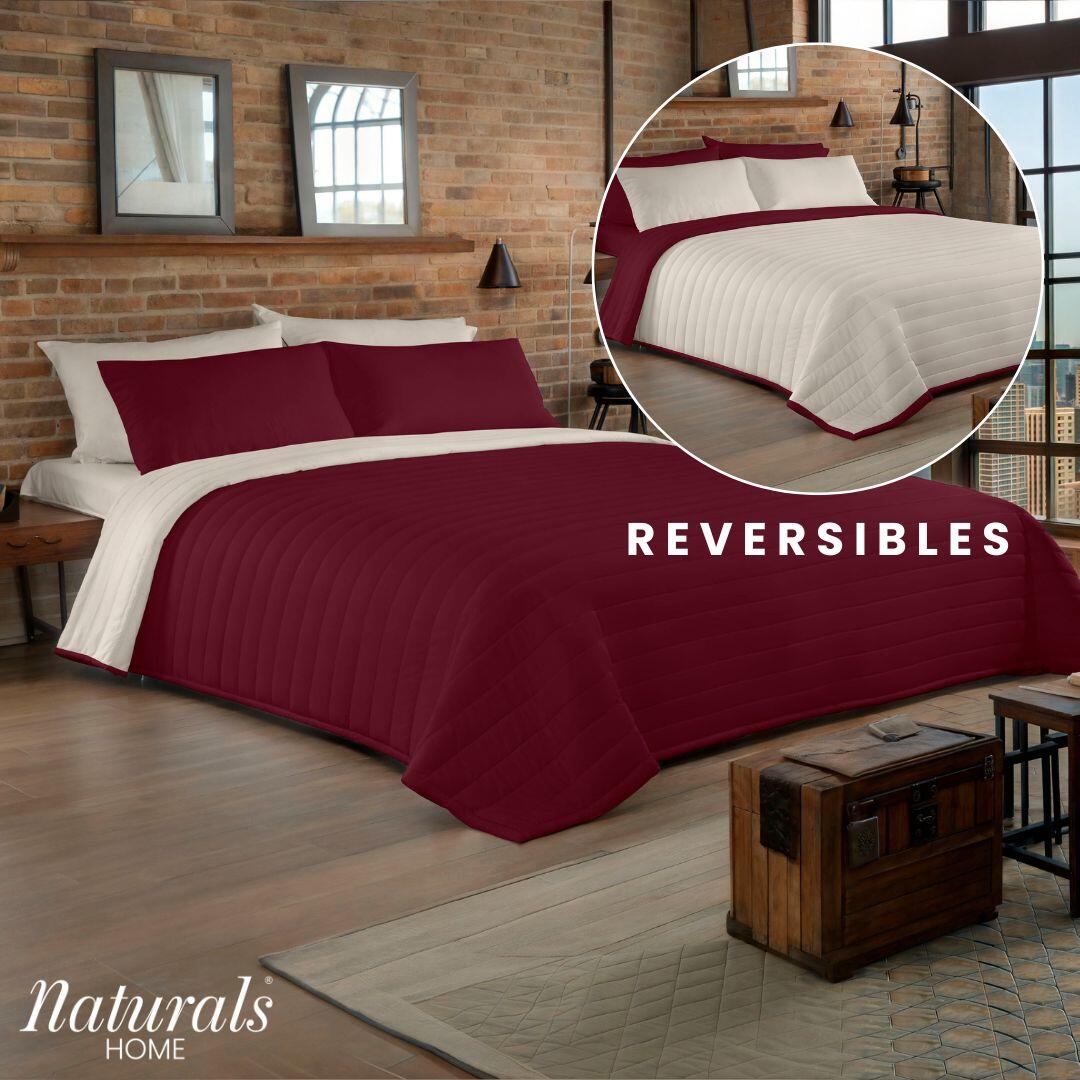 Colcha de cama Burdeos poliéster para cama de 150 cm - 6