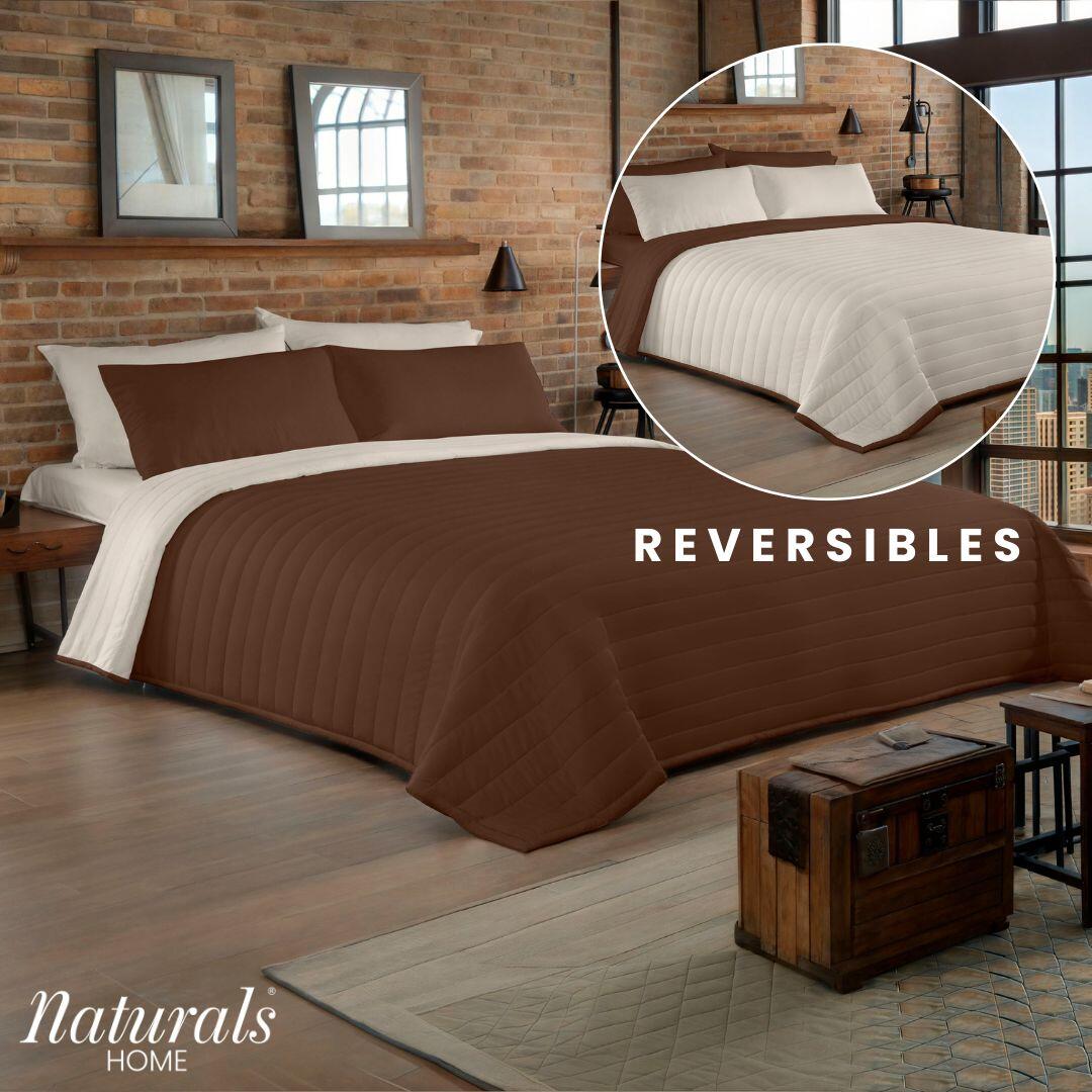 Colcha de cama Marrón poliéster para cama de 150 cm - 6