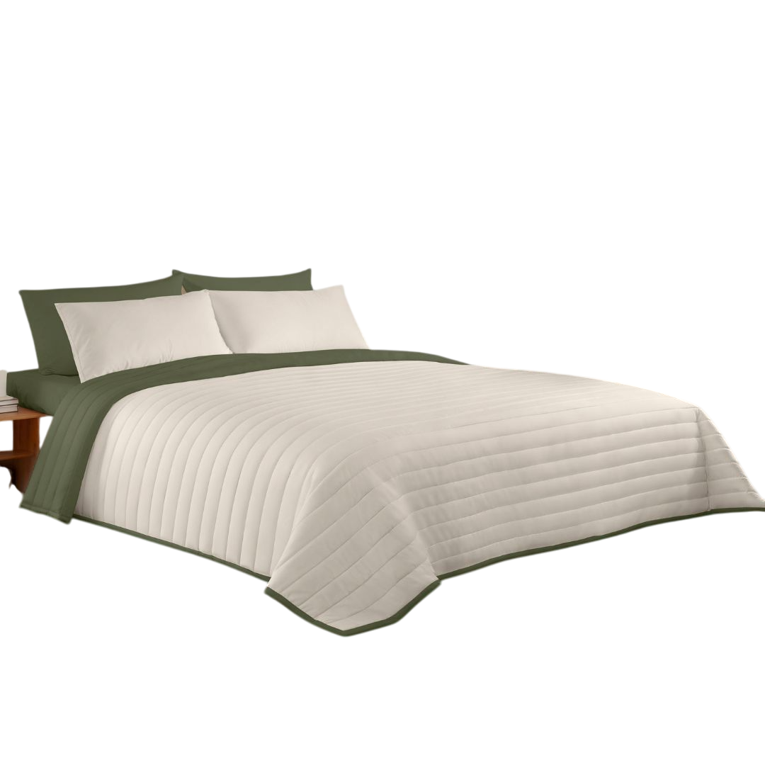 Colcha de cama Bouti Verde75/Vainilla de 250x260 cm para camas de 150 cm
 - 3