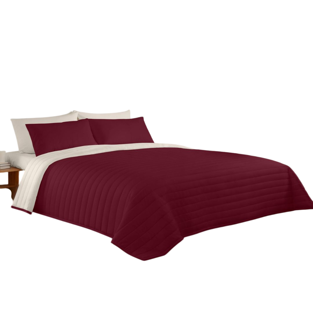 Colcha de cama Burdeos poliéster para cama de 150 cm - 3