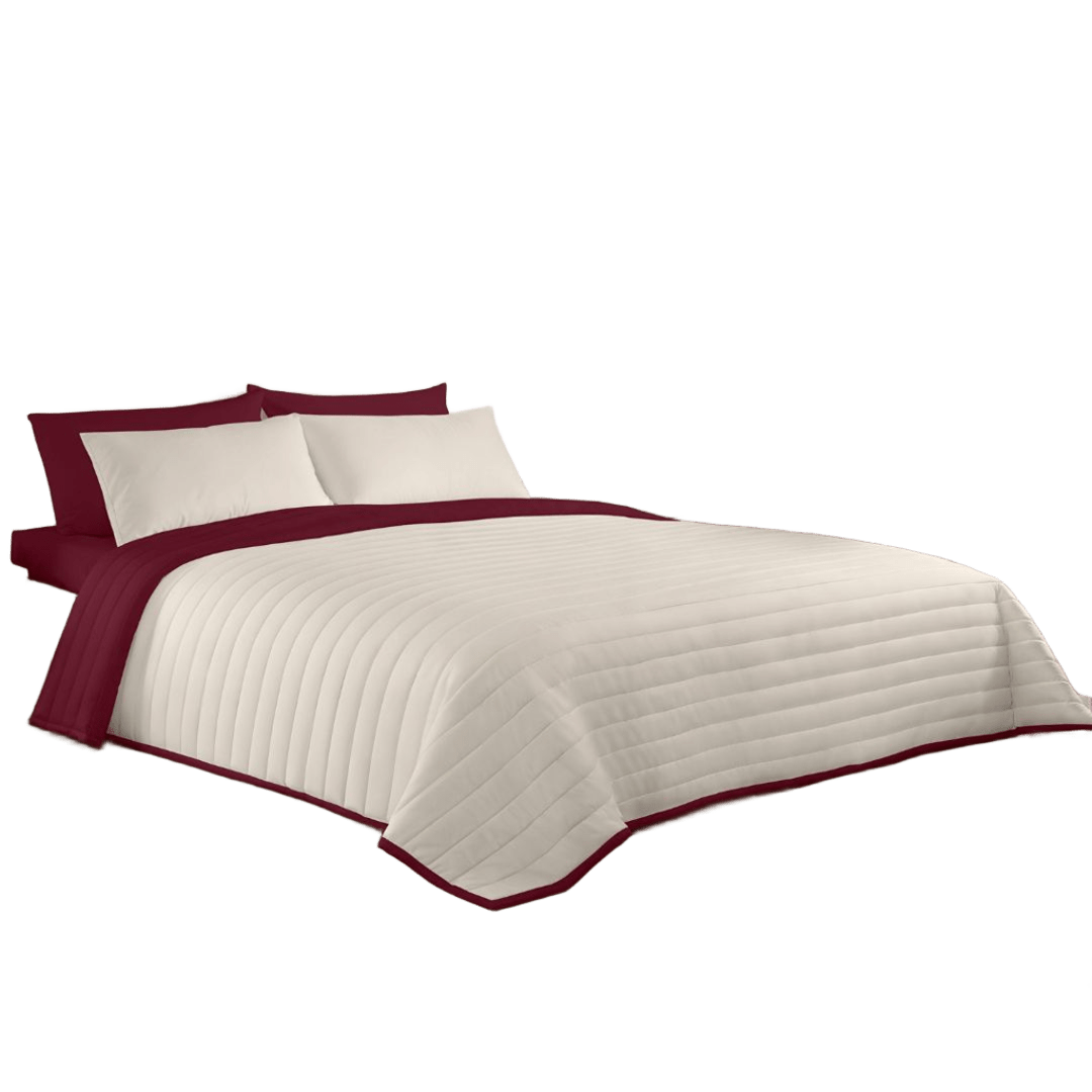 Colcha de cama Burdeos poliéster para cama de 150 cm - 2