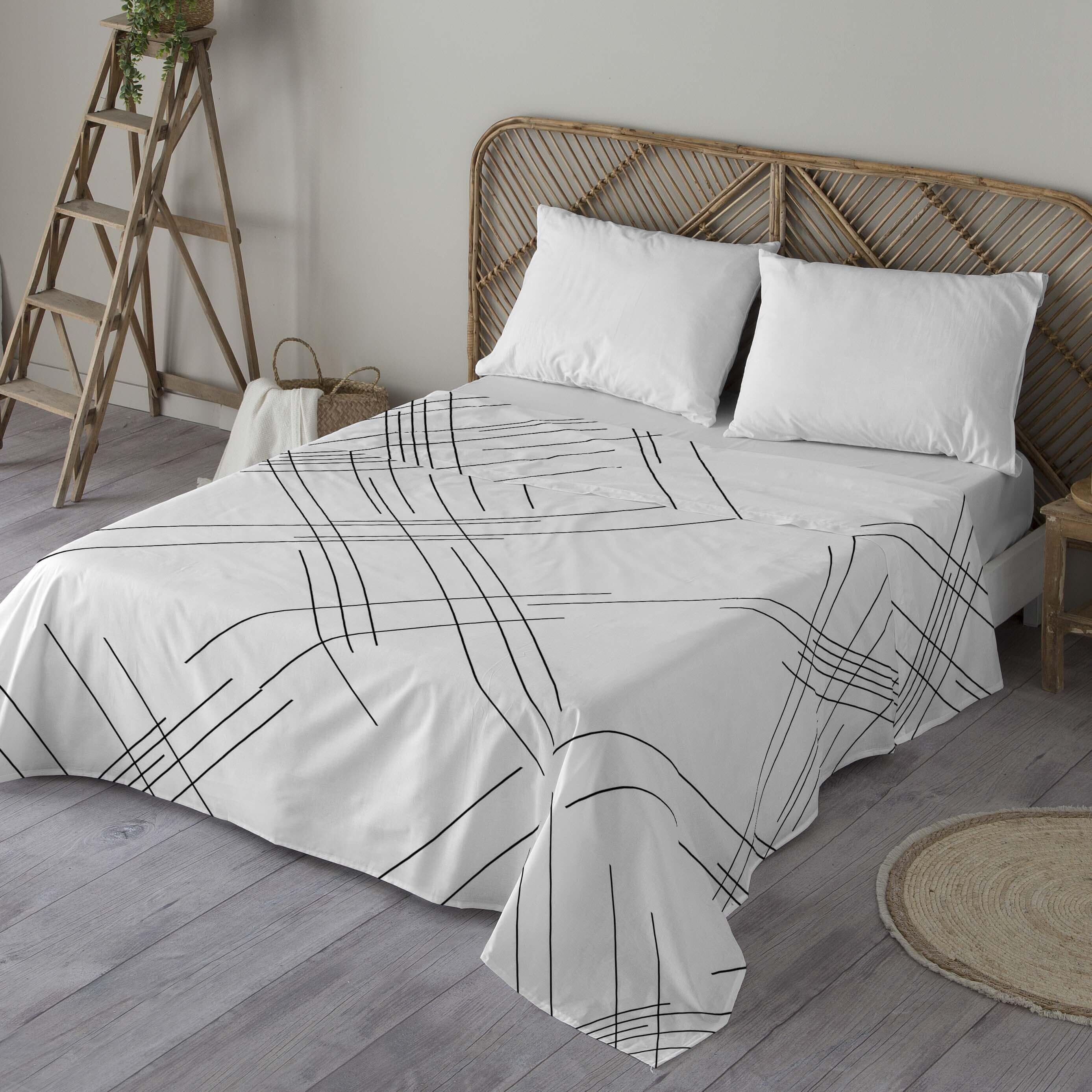 Juego de sábanas 3 piezas Line 100% algodón para cama de 135 cm
 - 5