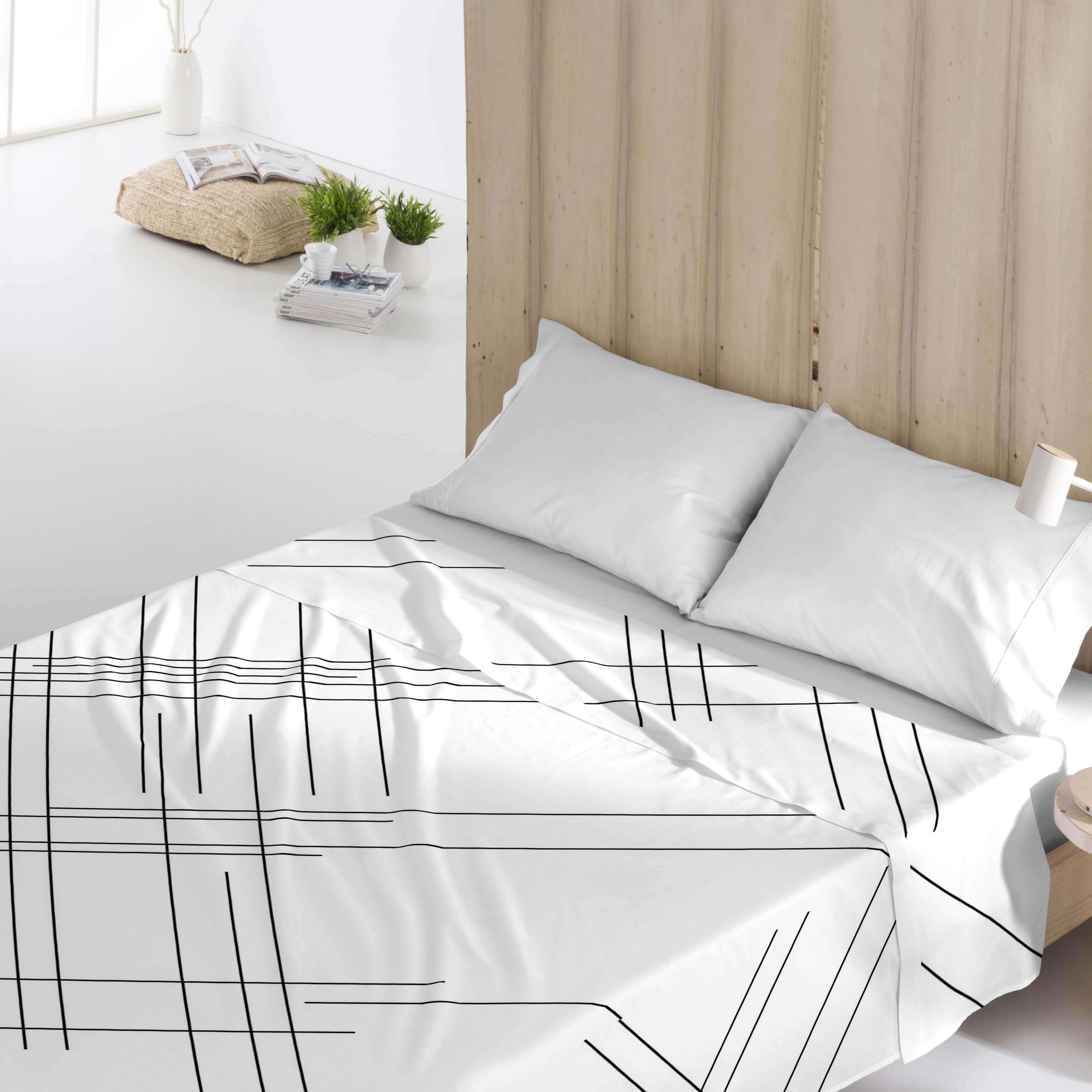 Juego de sábanas 3 piezas Line 100% algodón para cama de 135 cm
 - 4