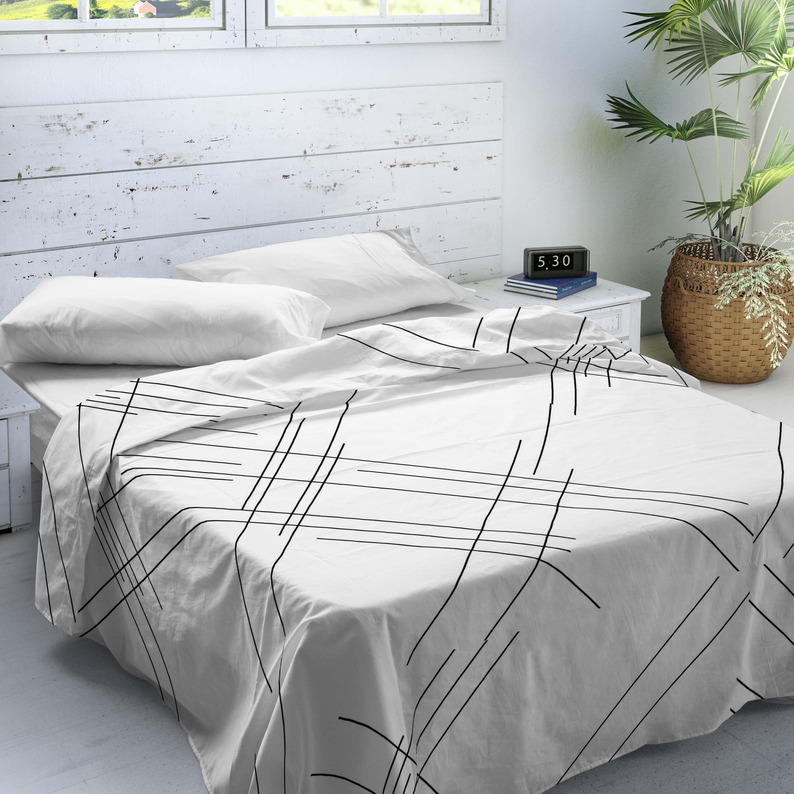 Juego de sábanas 3 piezas Line 100% algodón para cama de 135 cm
 - 3