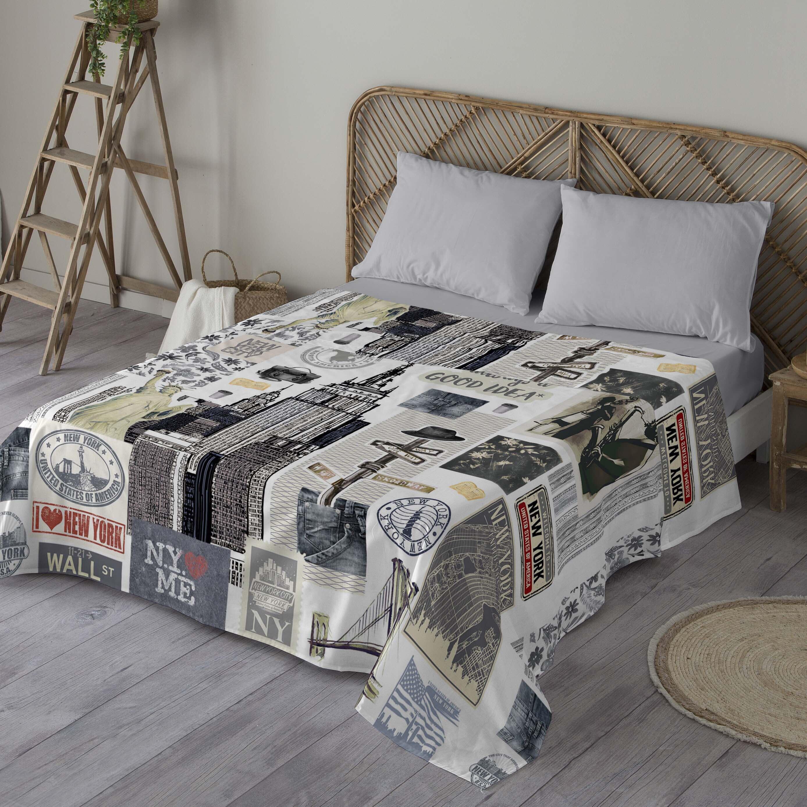 Juego de sábanas 3 piezas NY Travel 100% algodón para cama de 90 cm
 - 4