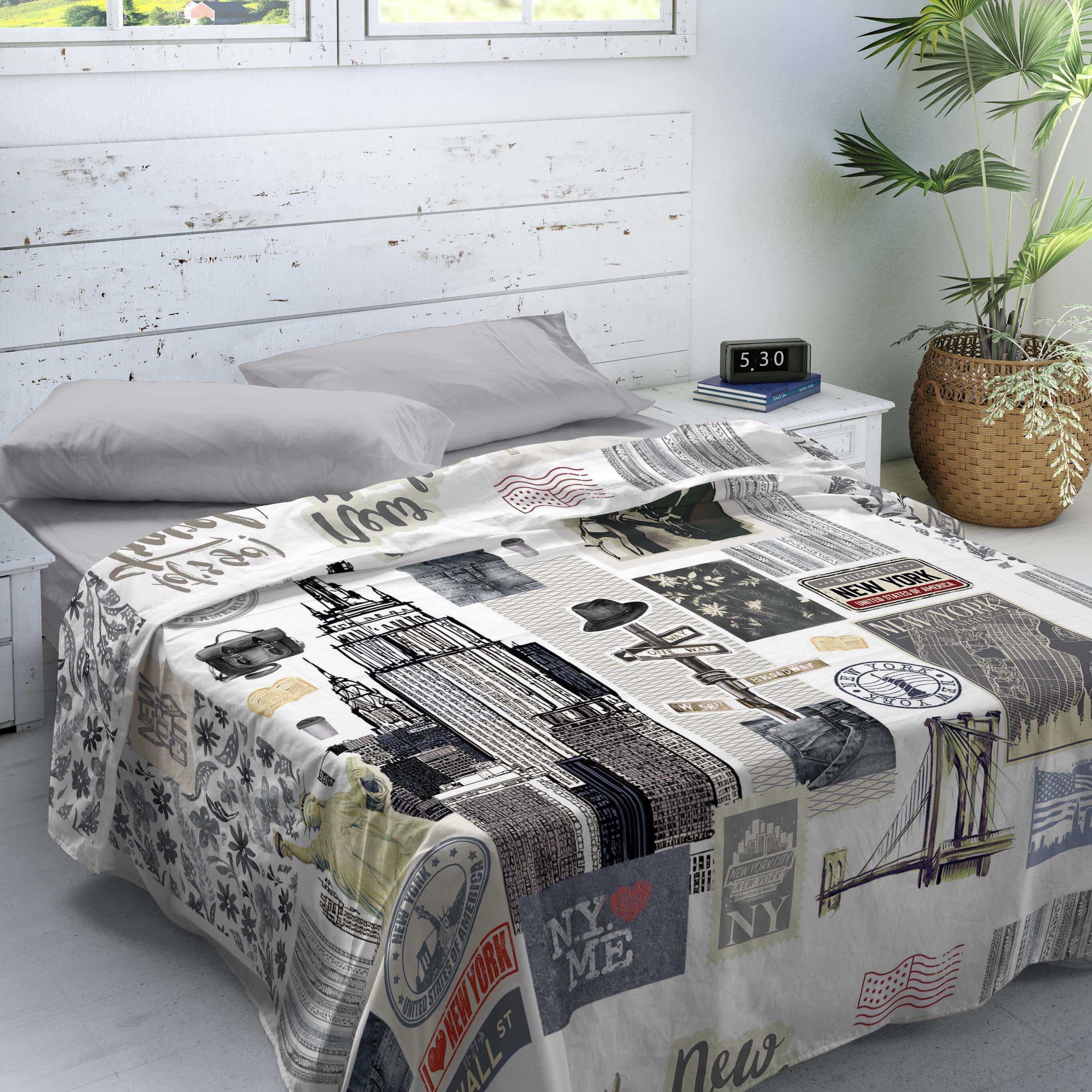 Juego de sábanas 3 piezas NY Travel 100% algodón para cama de 90 cm
 - 3