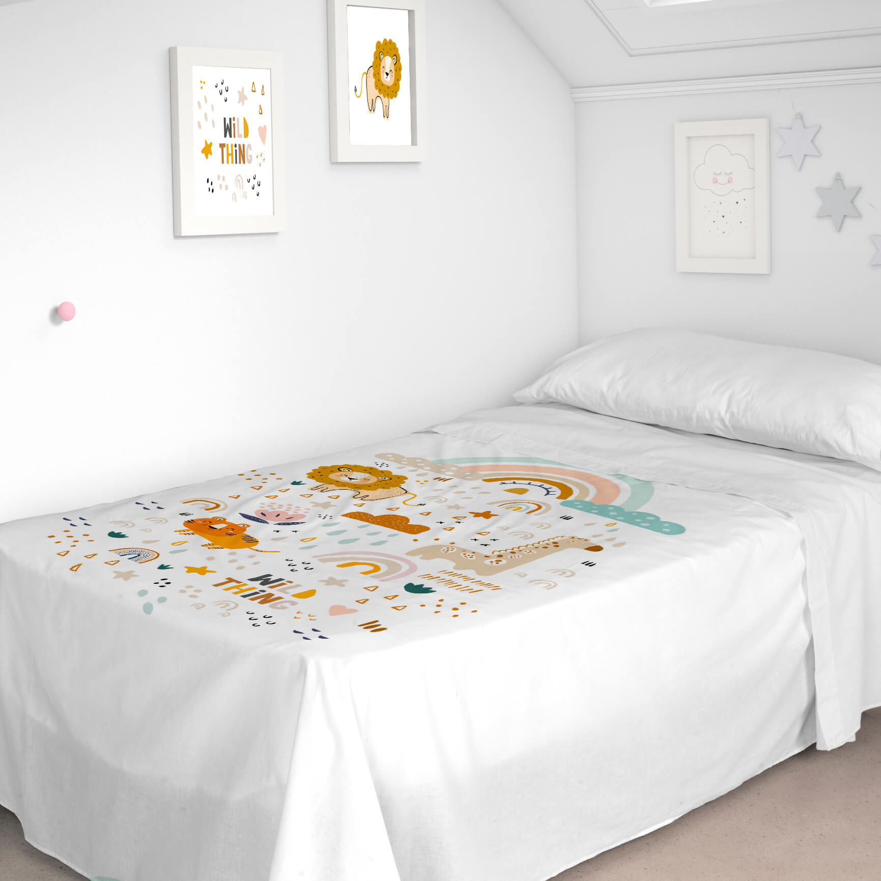 Juego de sábanas 3 piezas obini 100% algodón para cama de 105 cm