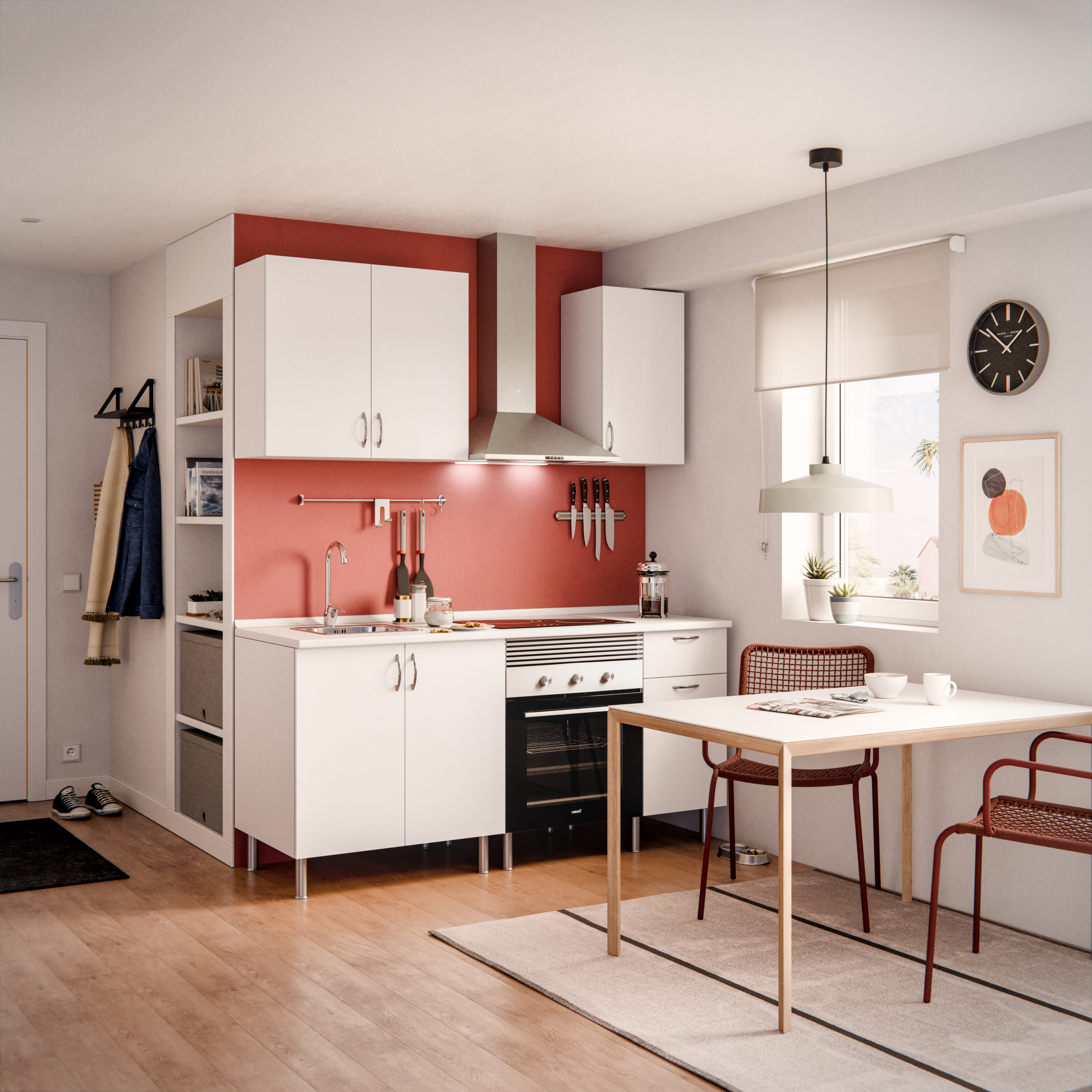 Mueble bajo horno de cocina Basic blanco mate Alt 70 x An 60 cm - 6