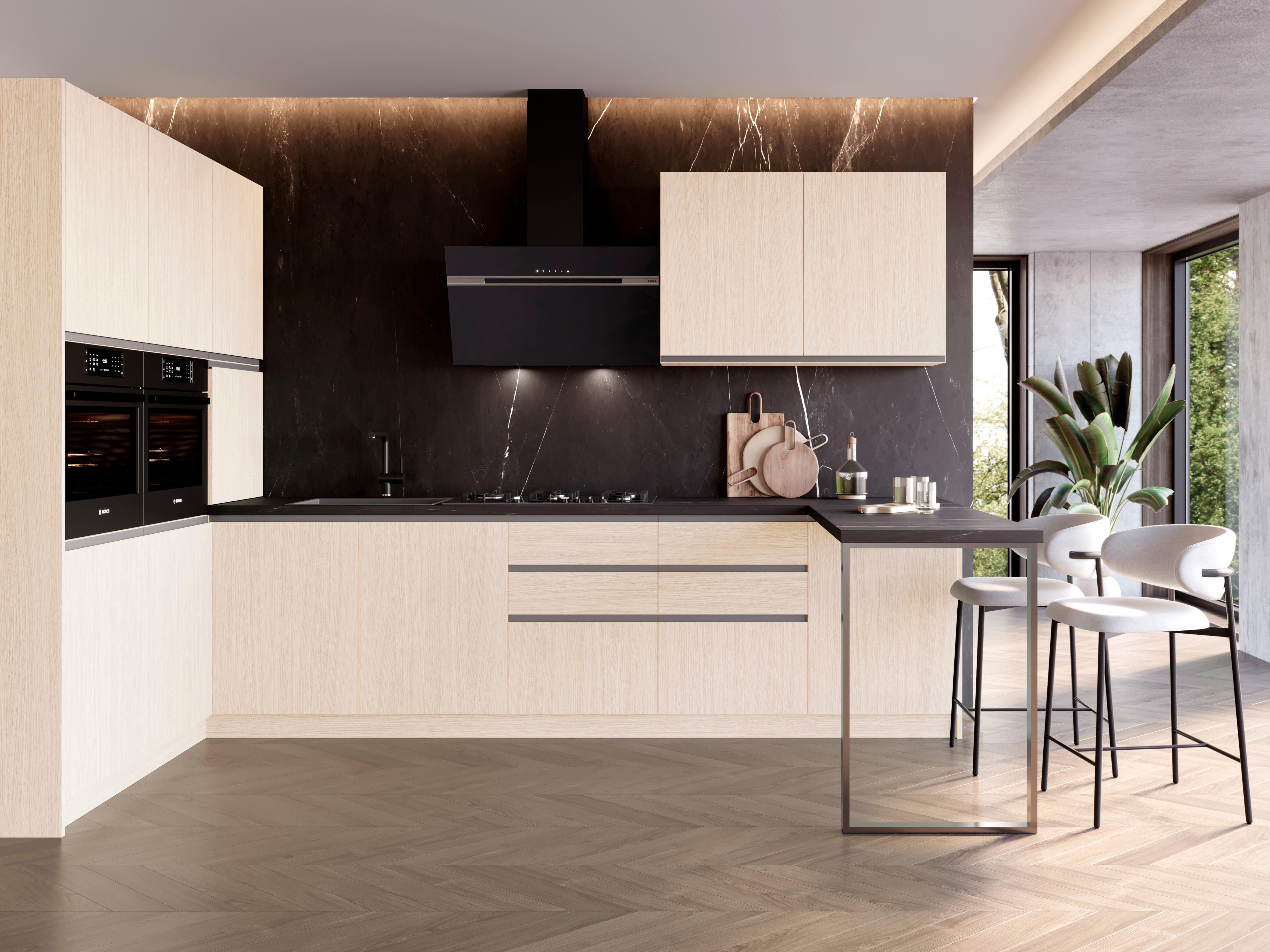 Puerta para mueble de cocina Mikonos Light Oak  H 64 x L 60 cm Bj Dch/Al Iz - 3