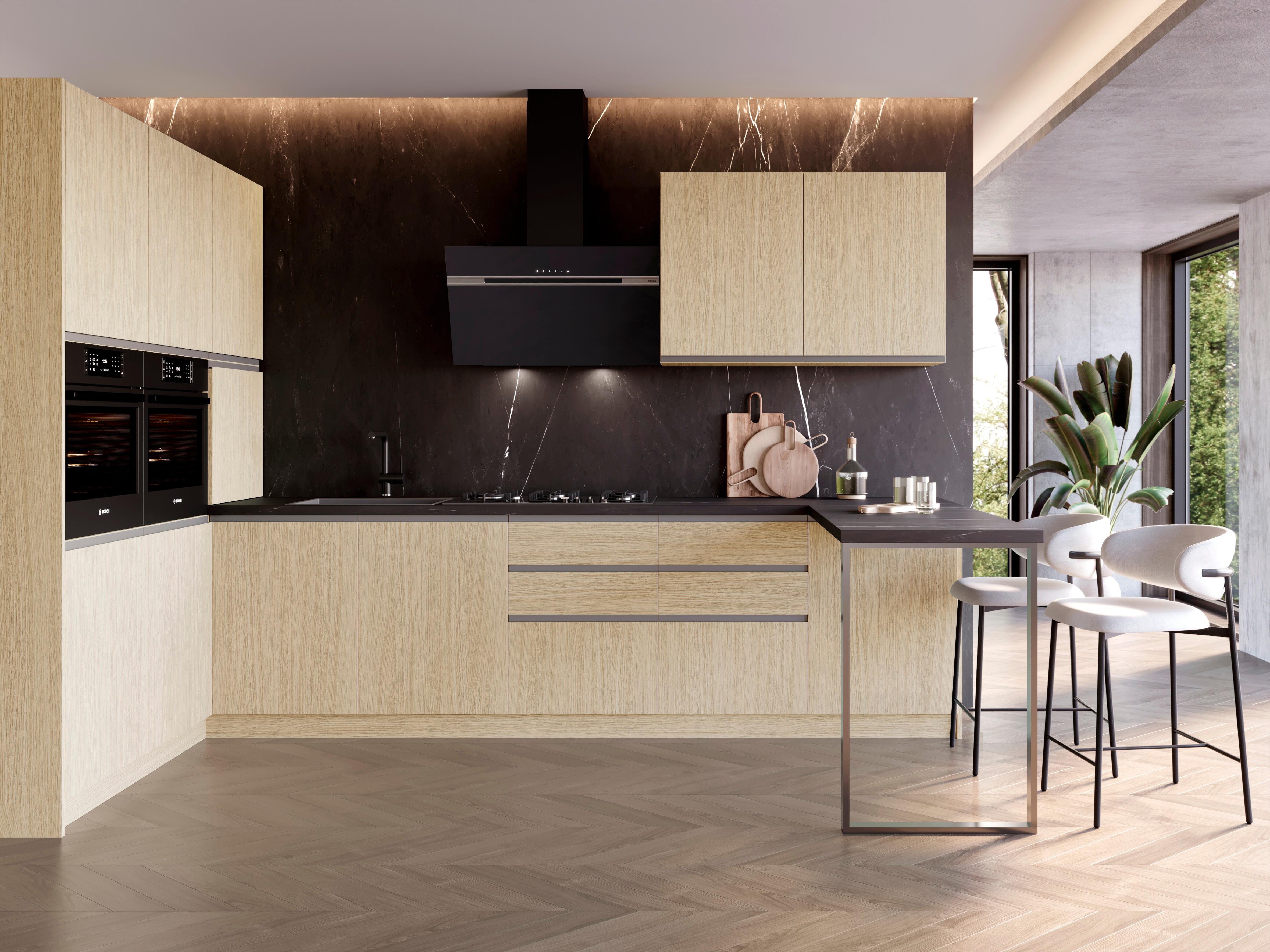 Puerta para mueble de cocina Mikonos Dark Oak  H 64 x L 60 cm Bj Dch/Al Iz - 3