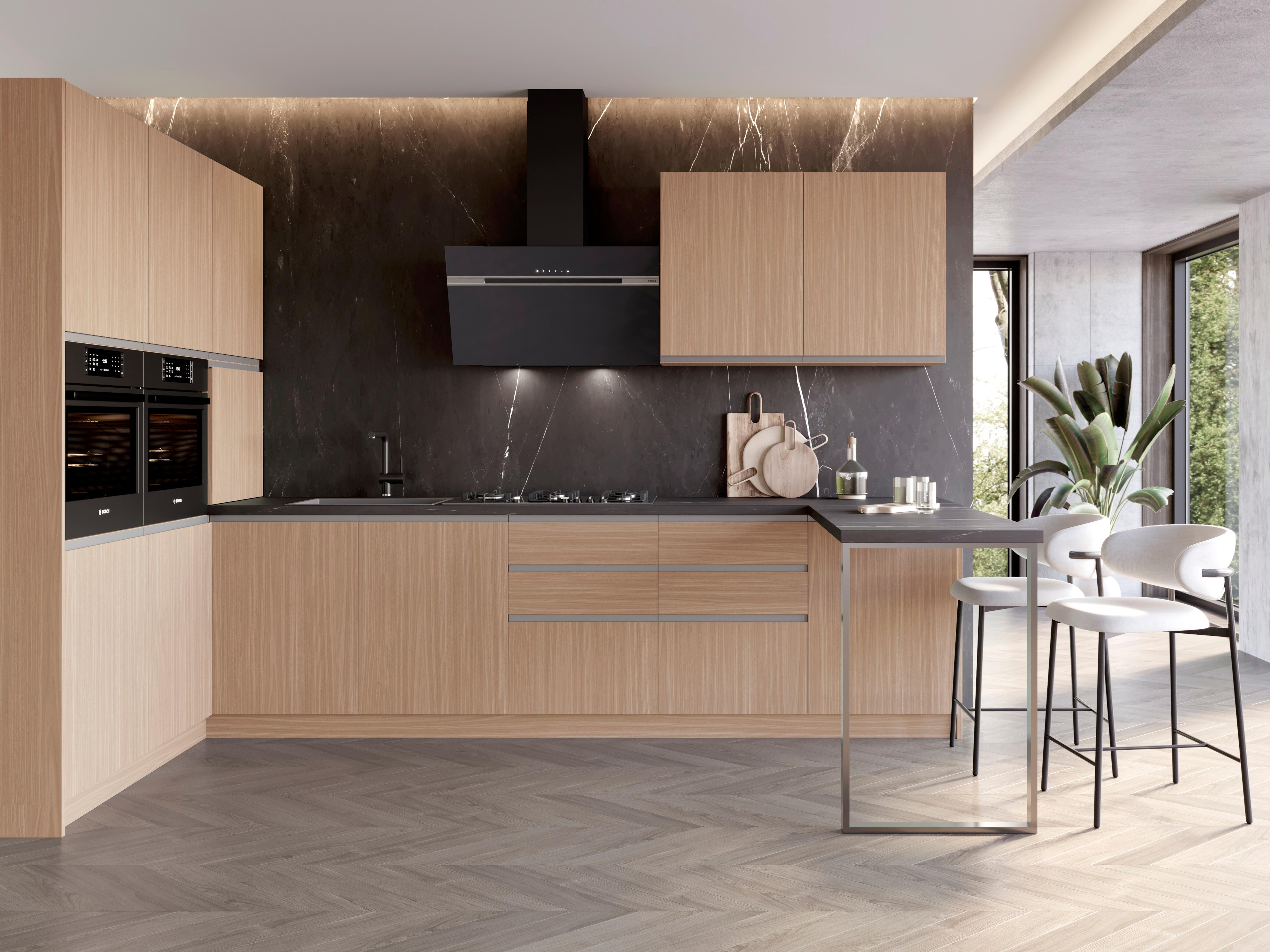 Puerta para mueble de cocina Mikonos Light Walnut H 51.2 x L 60 cm Bj Dch/Al Iz - 2