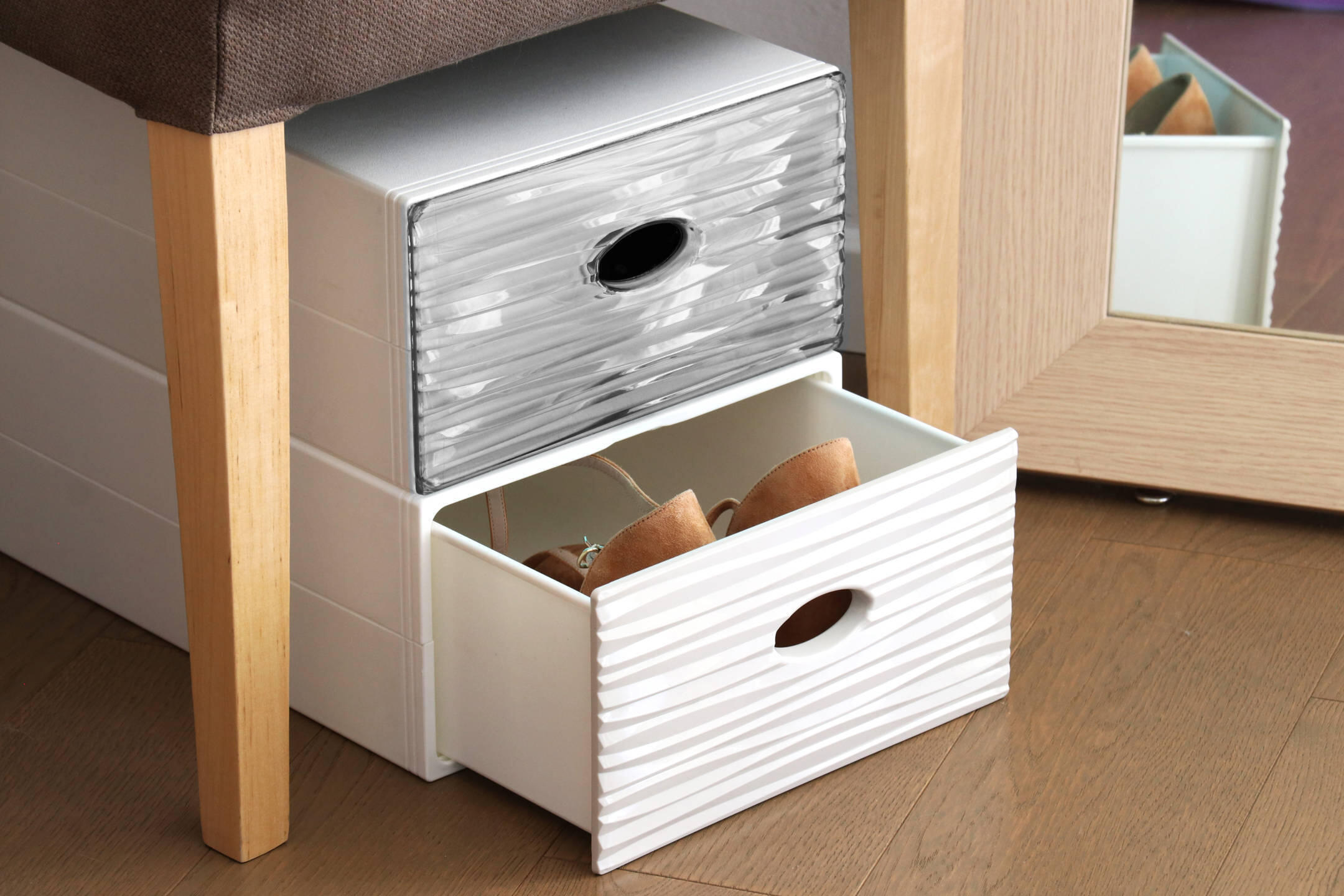 Cassetto singolo Qbox Wave L 28 x  H 15 x  P 40 cm  bianco - 2