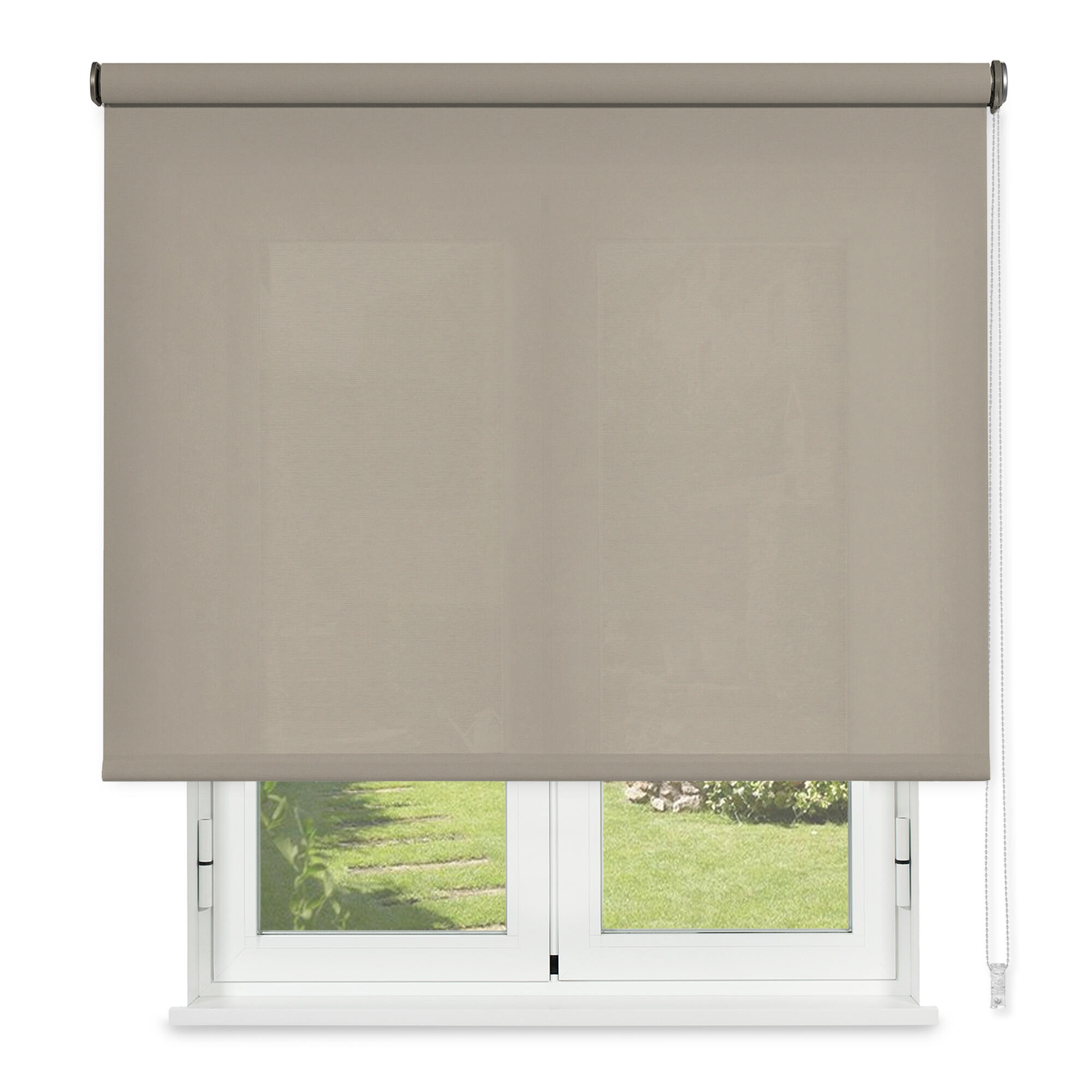 Estor enrollable screen 1% térmico viewtex 1% de 200x250 pvc liso beige pebble viewtex con cadena