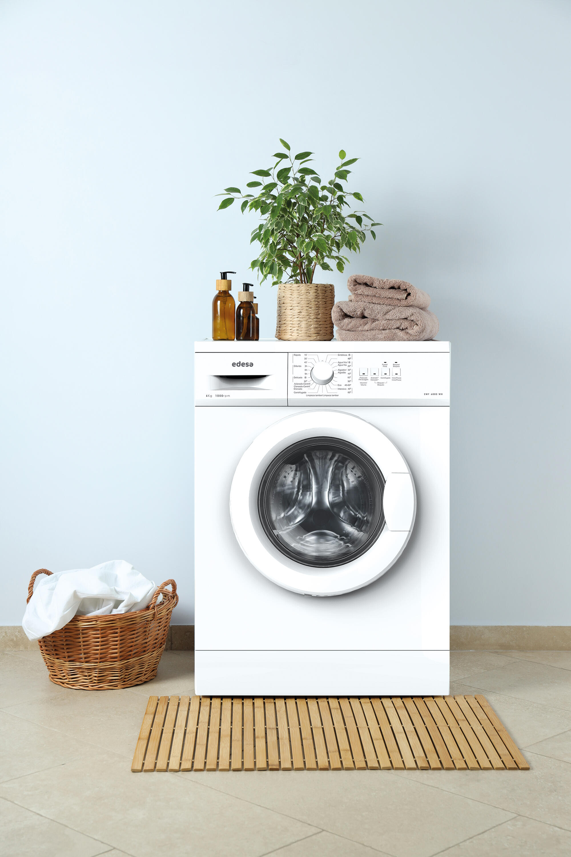 Máquina de lavar roupa instalação livre 6 kg 59,5 x 40 x 85 cm branco Edesa EWF-6000 - 8