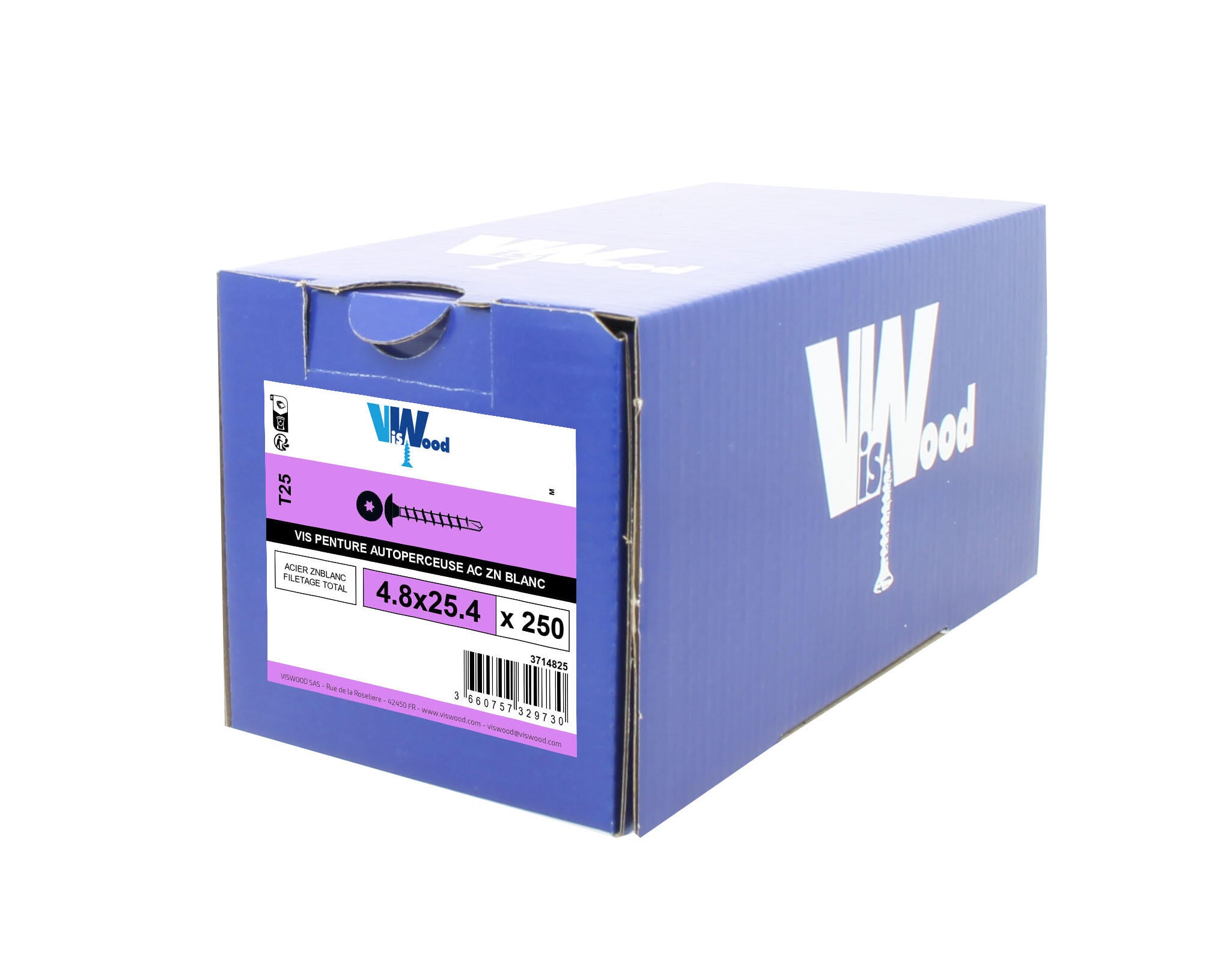 Vis autoforeuse acier zingué Diam. 4,8 x 25 mm Boîte de 250 - VISWOOD - 2