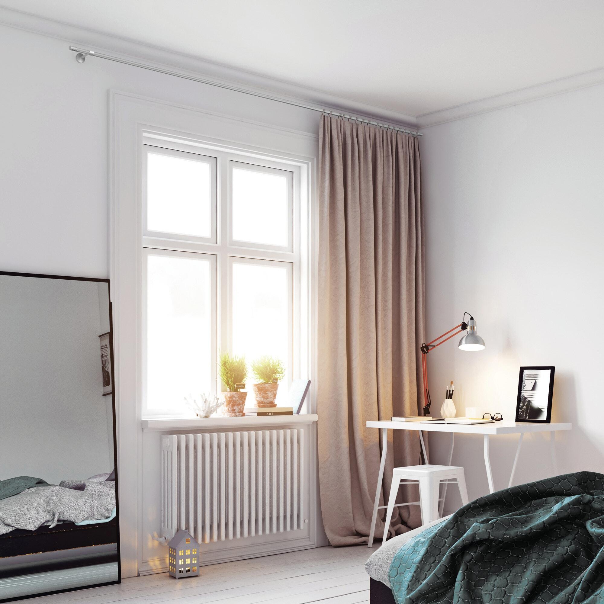 Galerie simpla metal Inspire Forio, 240 cm, diametru 19 mm, argintiu
