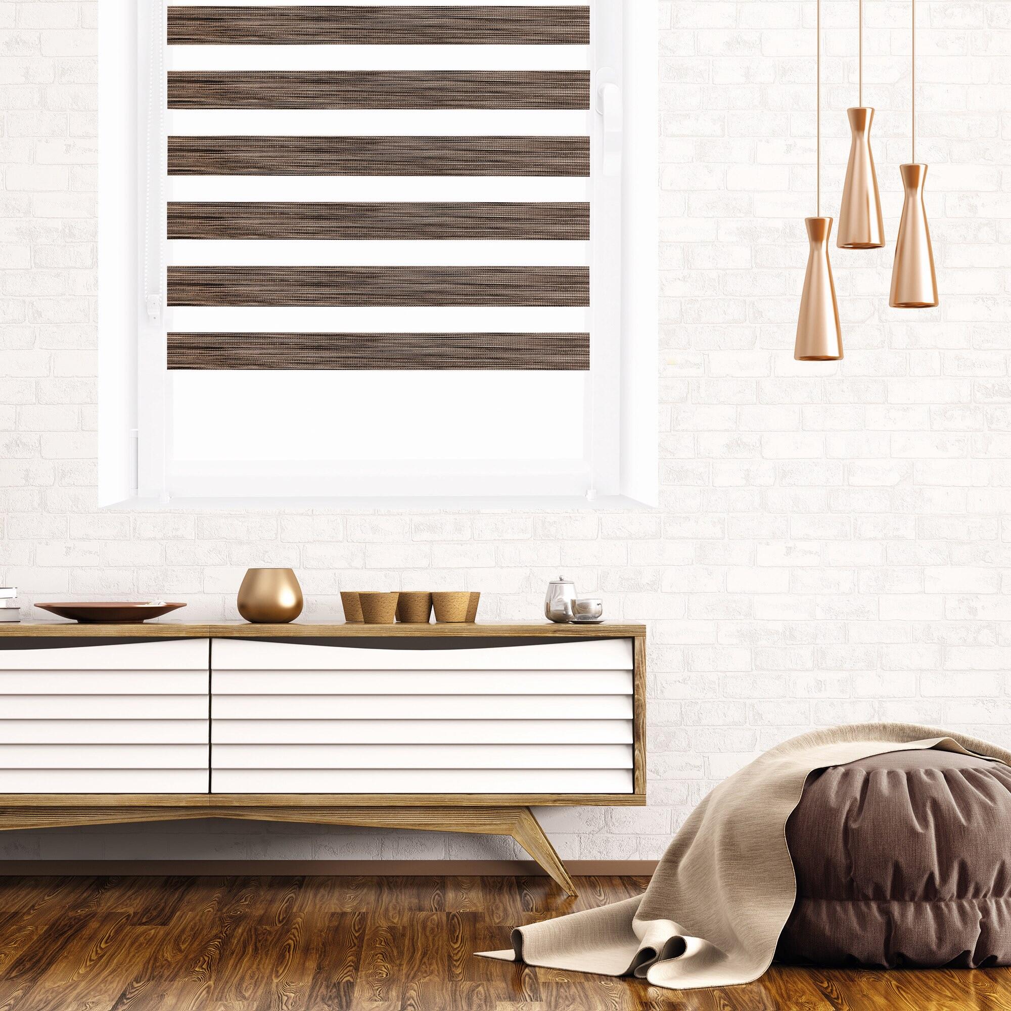 Roleta textila de zi/noapte Naturalle, 61.5 x 150 cm, maro