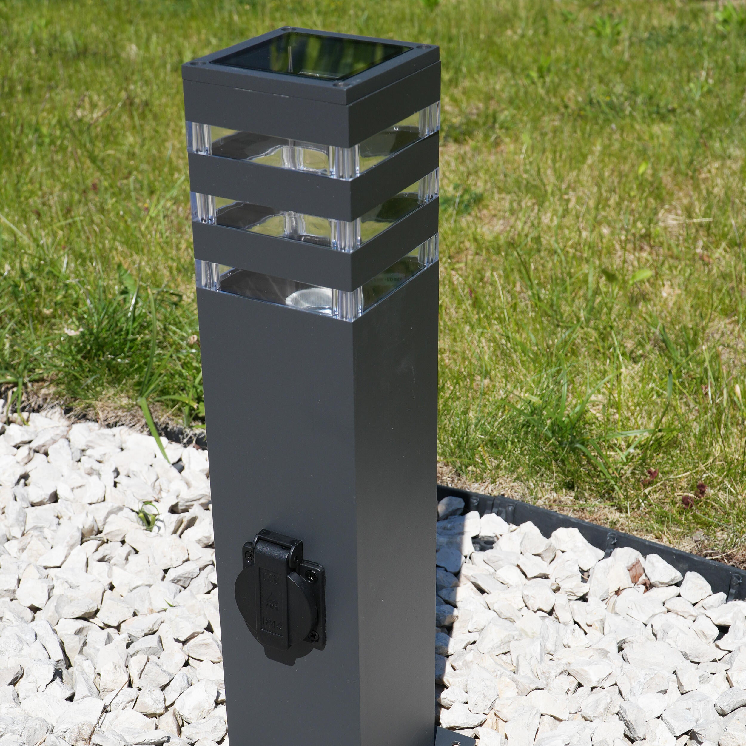Lampa zewnętrzna ogrodowa słupek Teksas E27 74 cm grafit IP44 Goldlux - 4