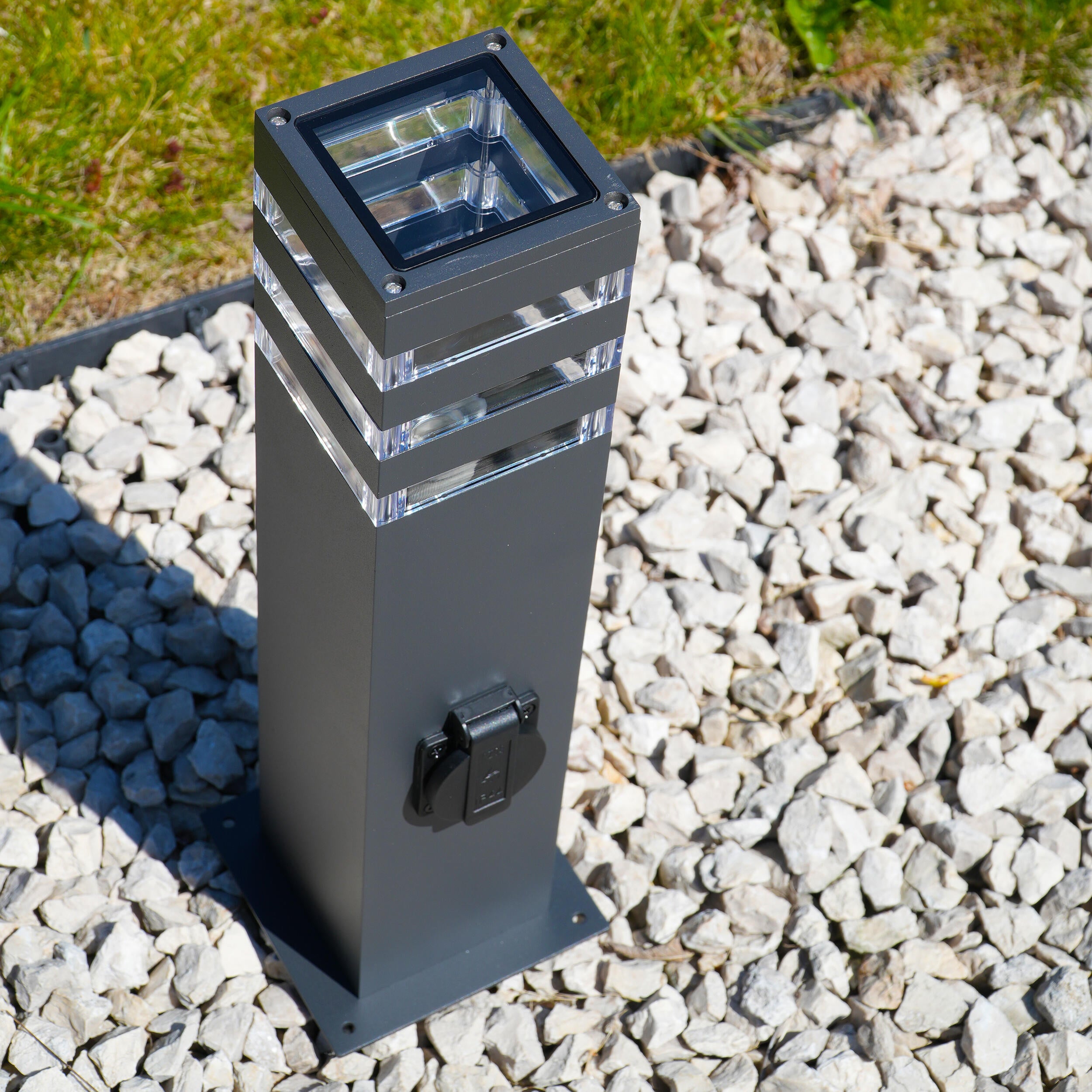 Lampa zewnętrzna ogrodowa słupek Teksas E27 74 cm grafit IP44 Goldlux - 3