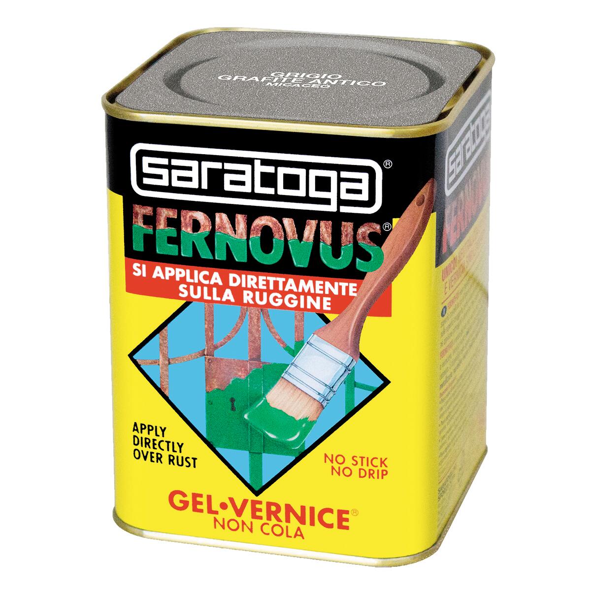 Vernice da esterno antiruggine per ferro SARATOGA Fernovus grigio grafite, metallizzato semi opaco, 0.75 l - 5