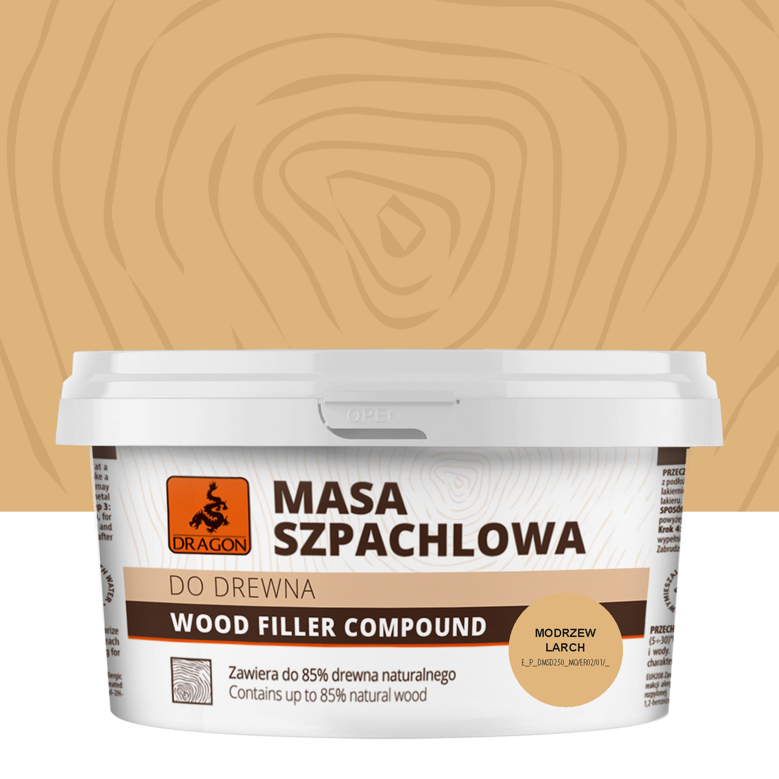 Masa szpachlowa do drewna 0.25 kg Modrzew DRAGON