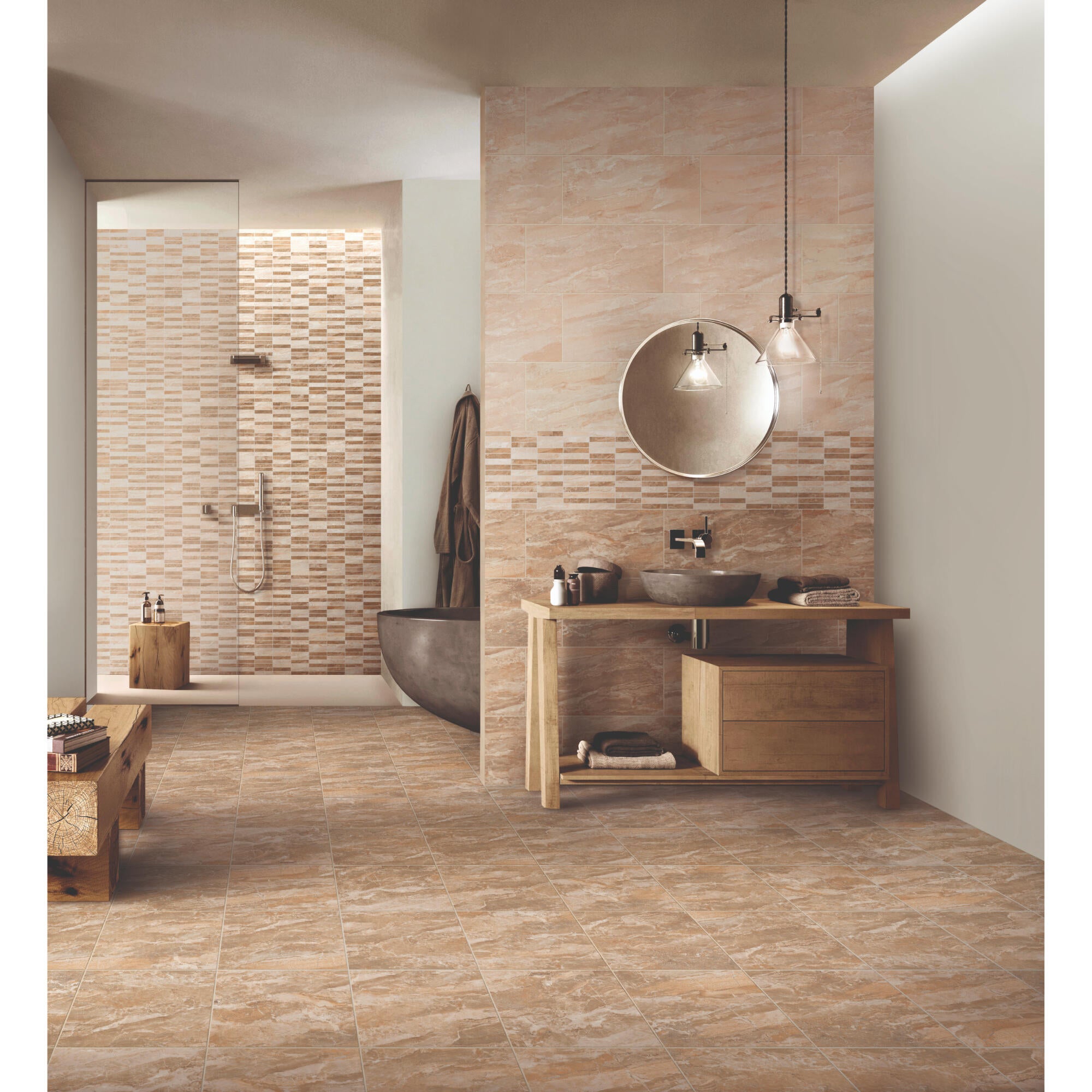 Faianta 30 x 60 cm, Elesa, aspect piatra naturala, bej, mat
