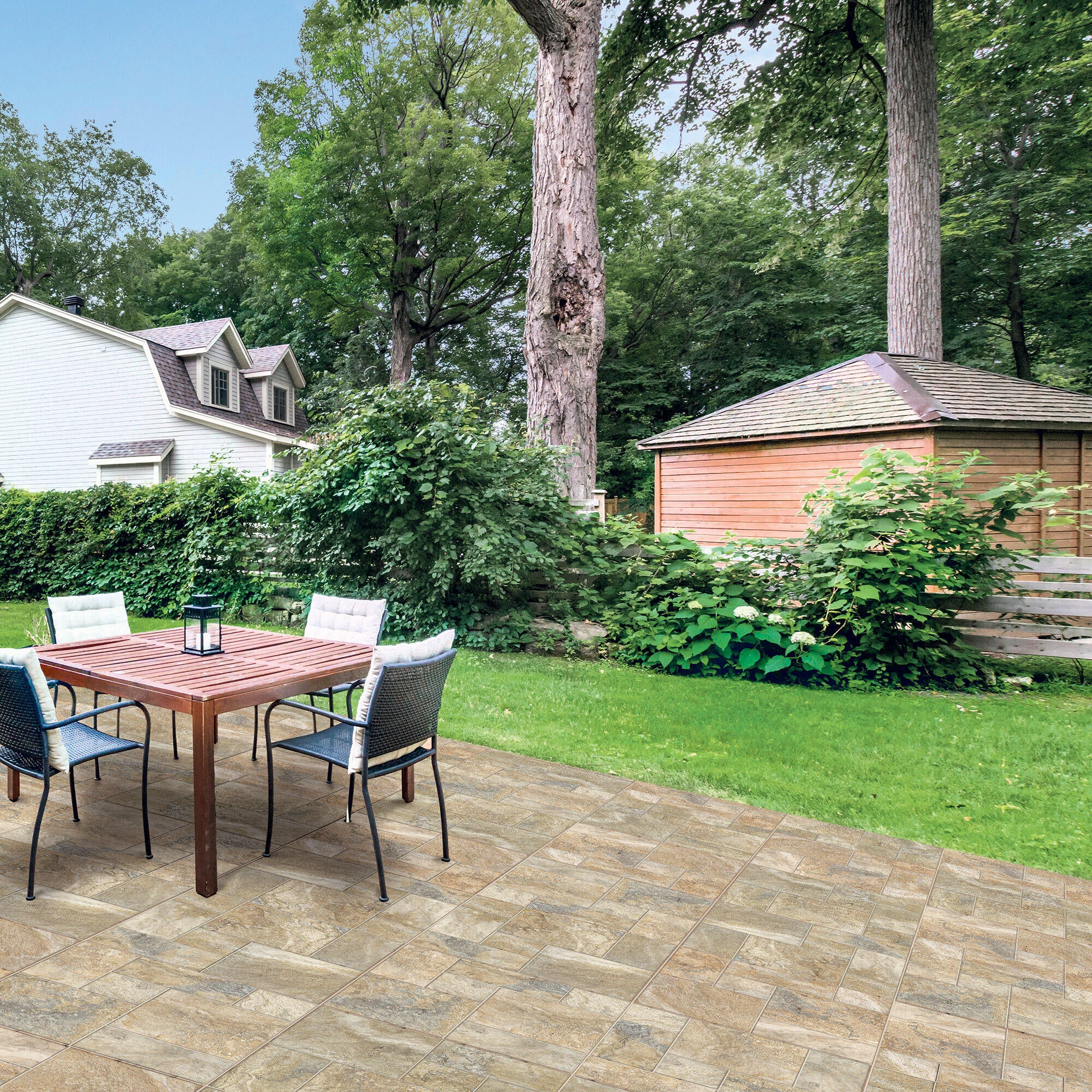 Gresie exterior portelanata, 45 x 45 cm, Cesarom Gardena, aspect