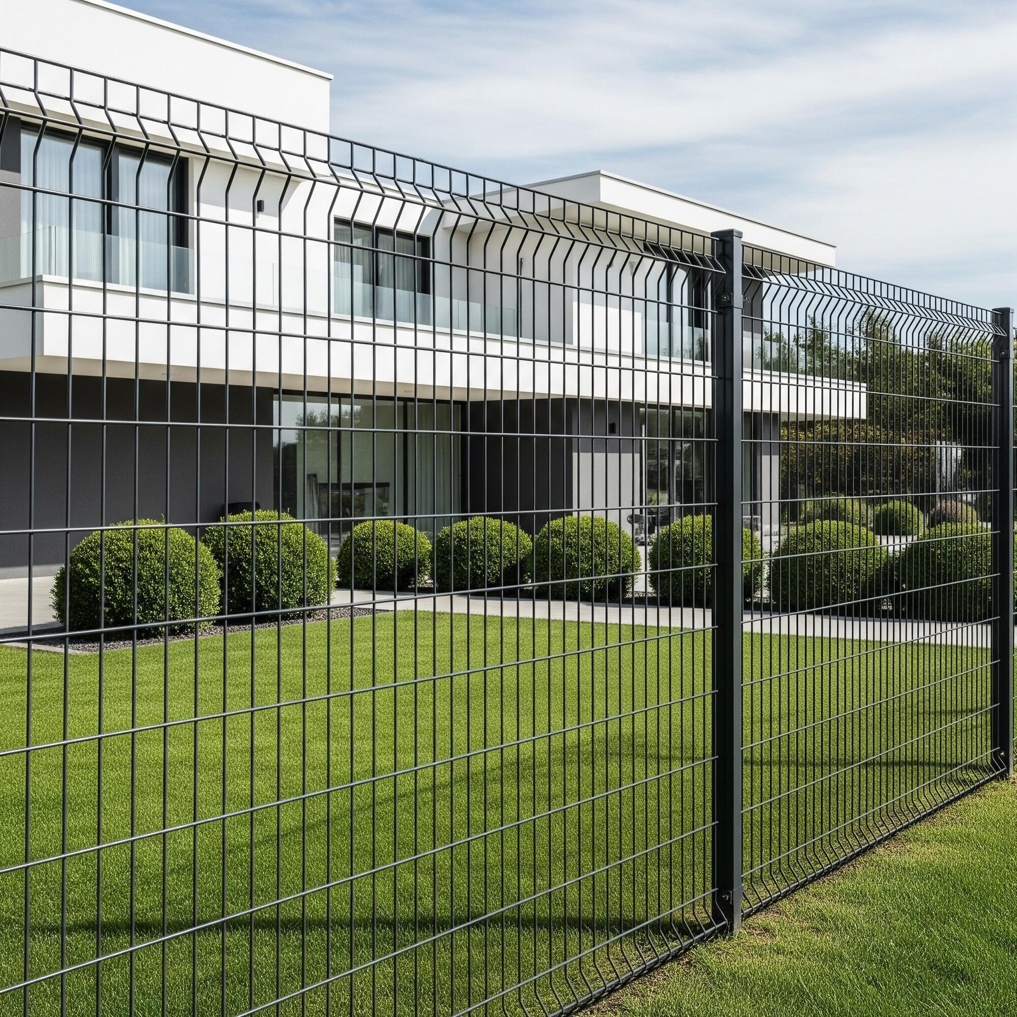 Panel ogrodzeniowy Wiśniowski w kolorze antracytowym.