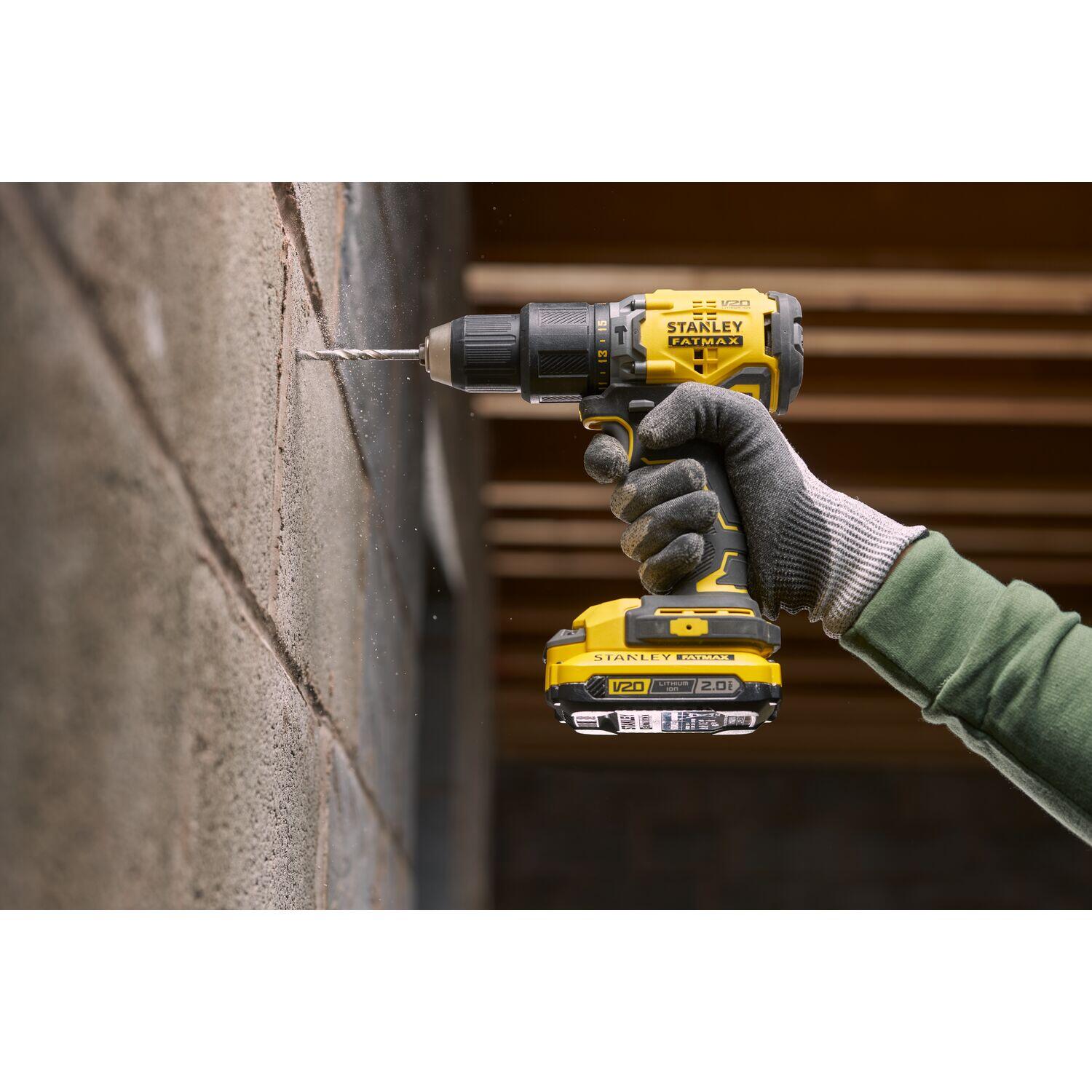 Trapano a percussione a batteria STANLEY FATMAX BR 1BT 18 V 2 Ah 1 batteria in valigetta in plastica - 2