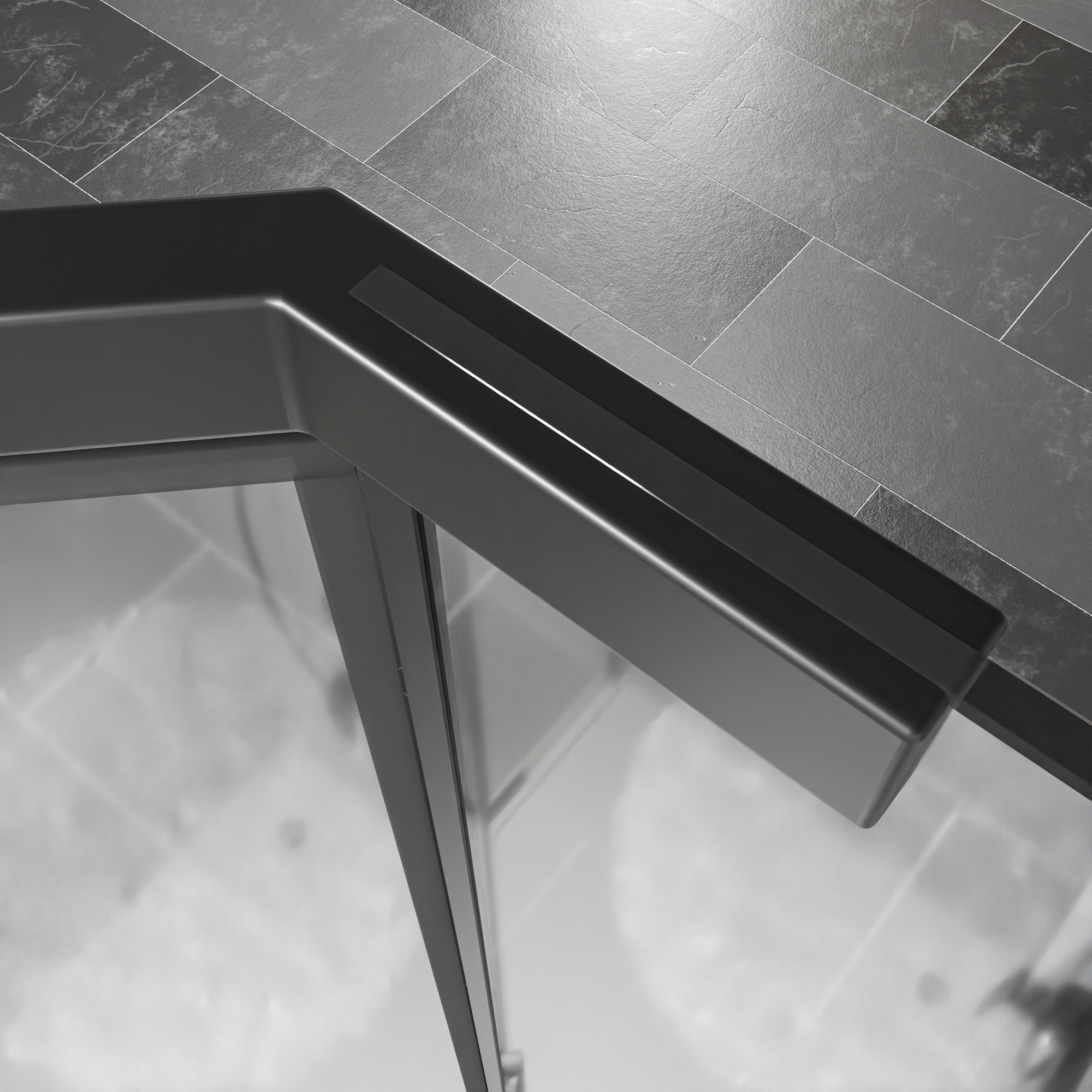 Górny narożnik kabiny prysznicowej.