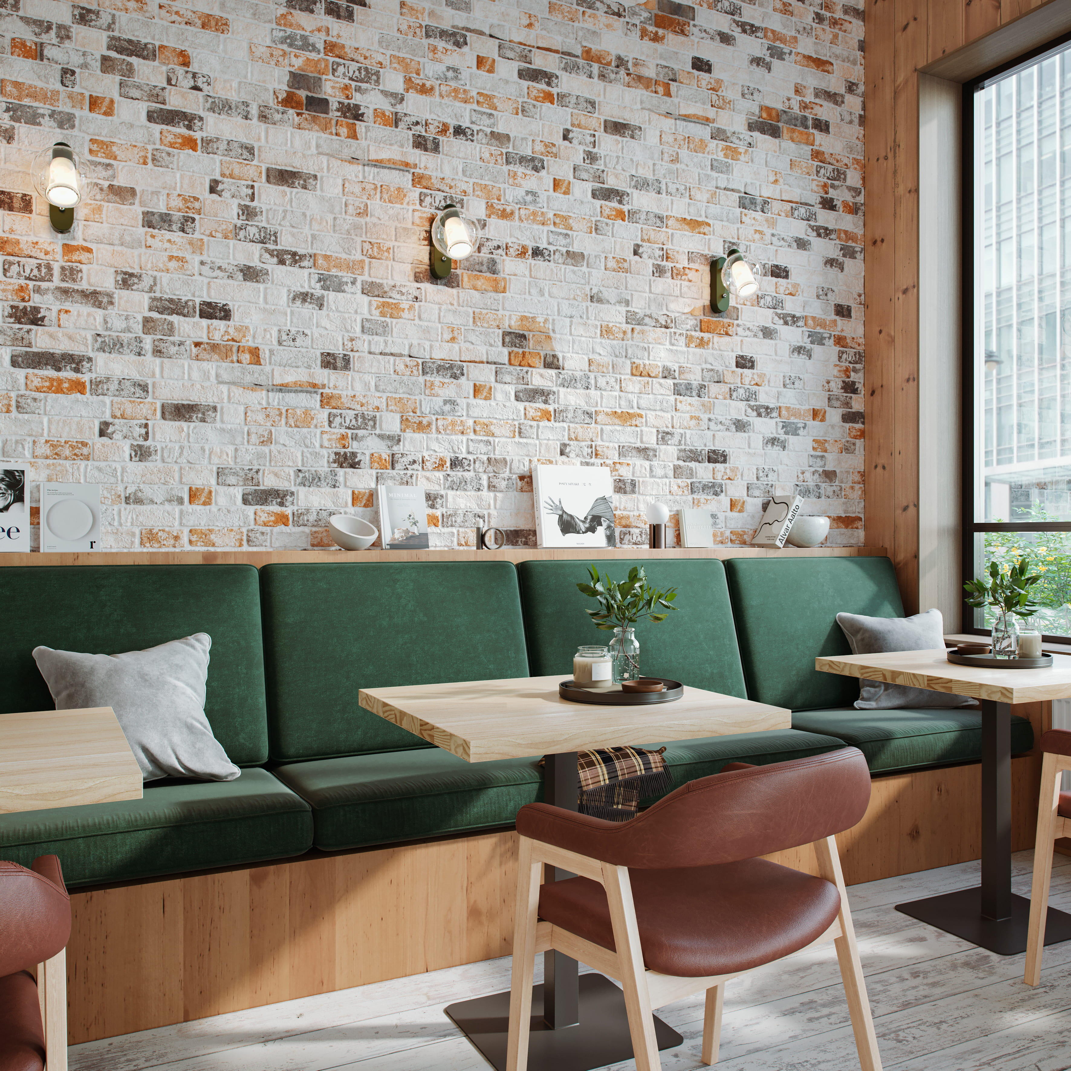 Azulejo/suelo porcelánico brick efecto ladrillo stain 33x47 cm gresart