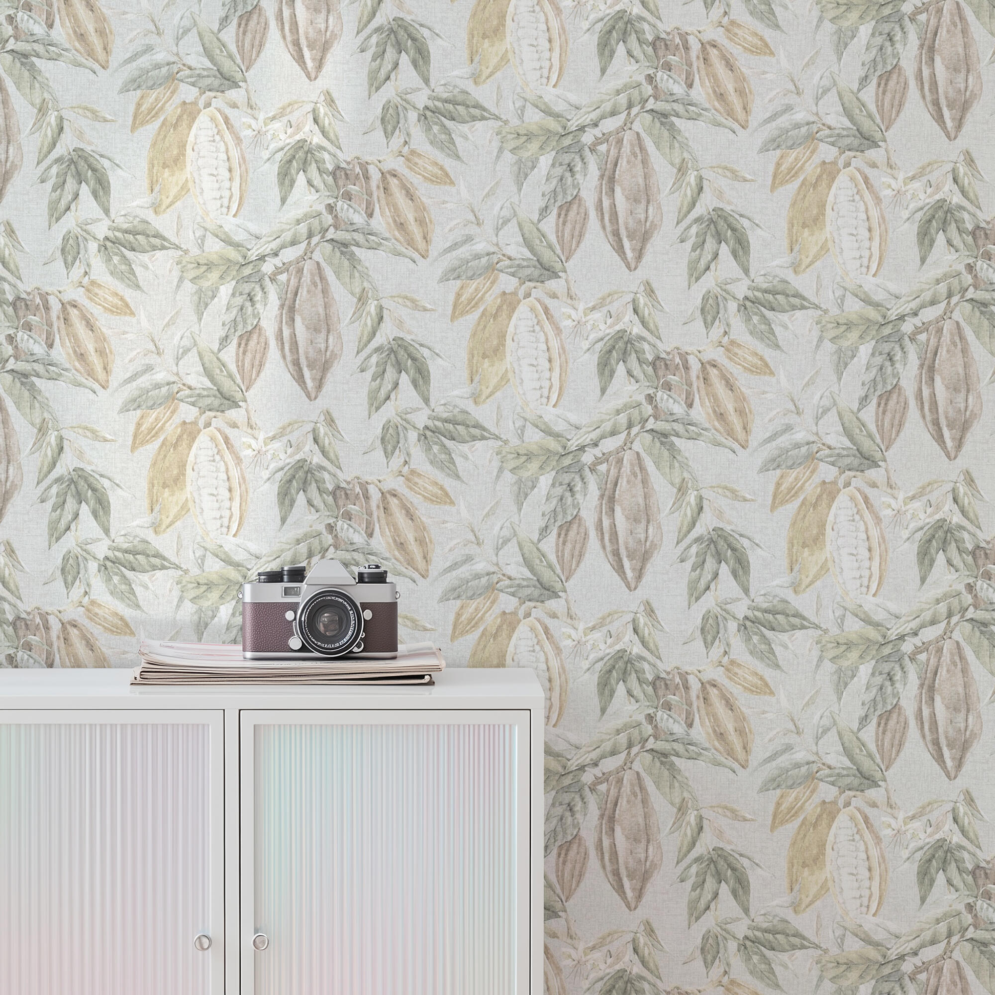 Papel pintado tnt aplicación cola en pared naturaleza origins 8500-2 marrón ich 53cmx10.05m lavable