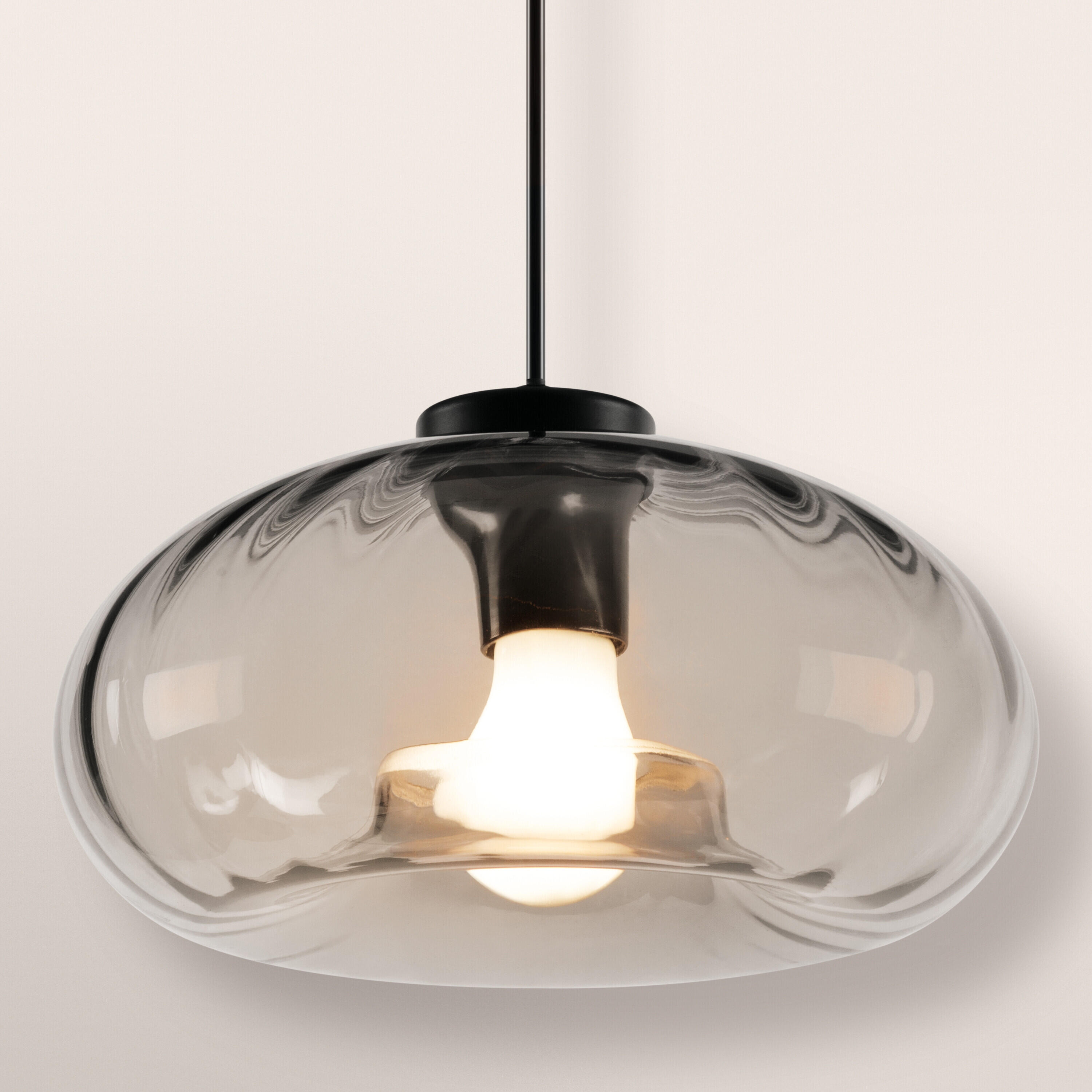 Lámpara de techo colgante de cristal negra 1 luz E27 Audrey 28 cm - 6