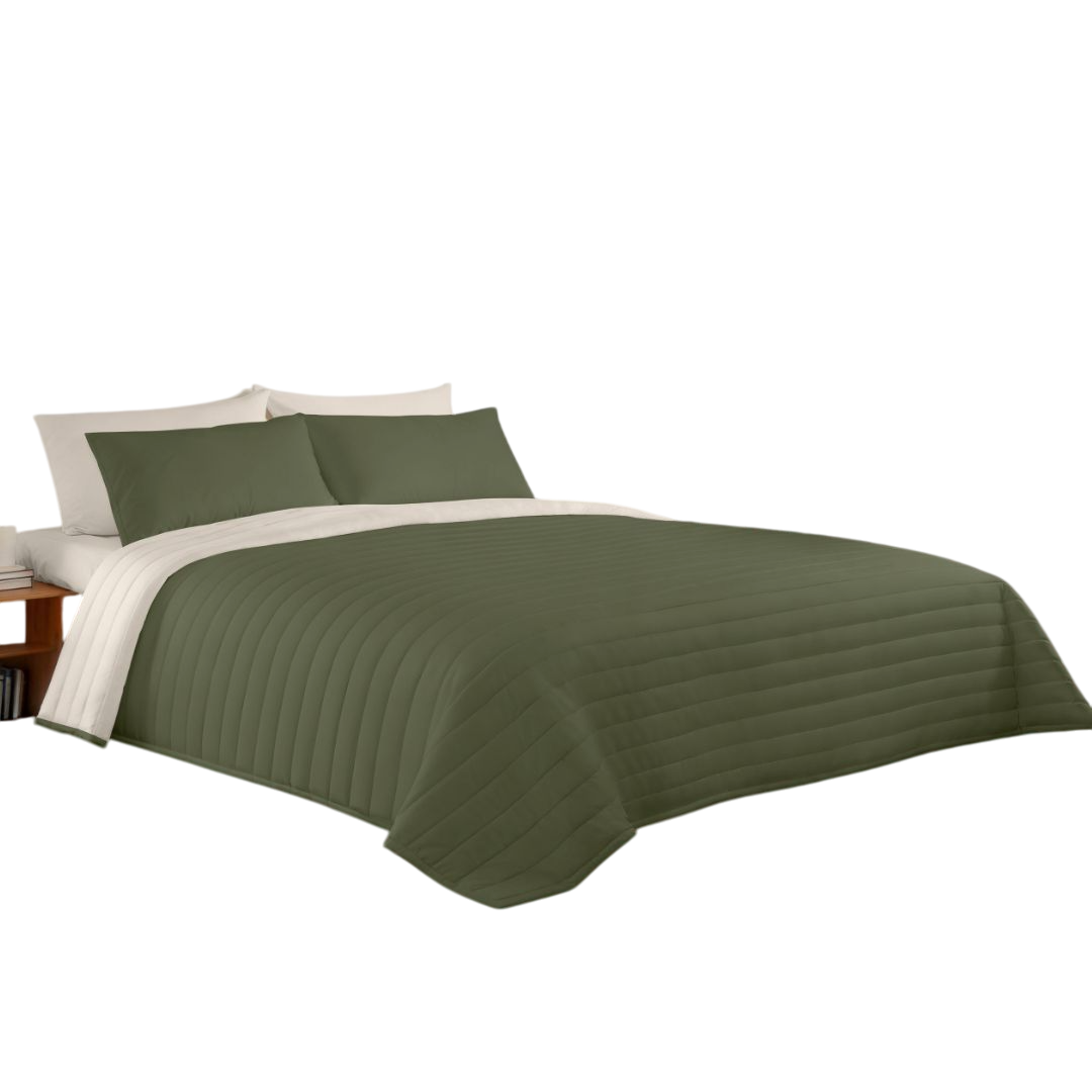Colcha de cama Bouti Verde75/Vainilla de 250x260 cm para camas de 150 cm
 - 2