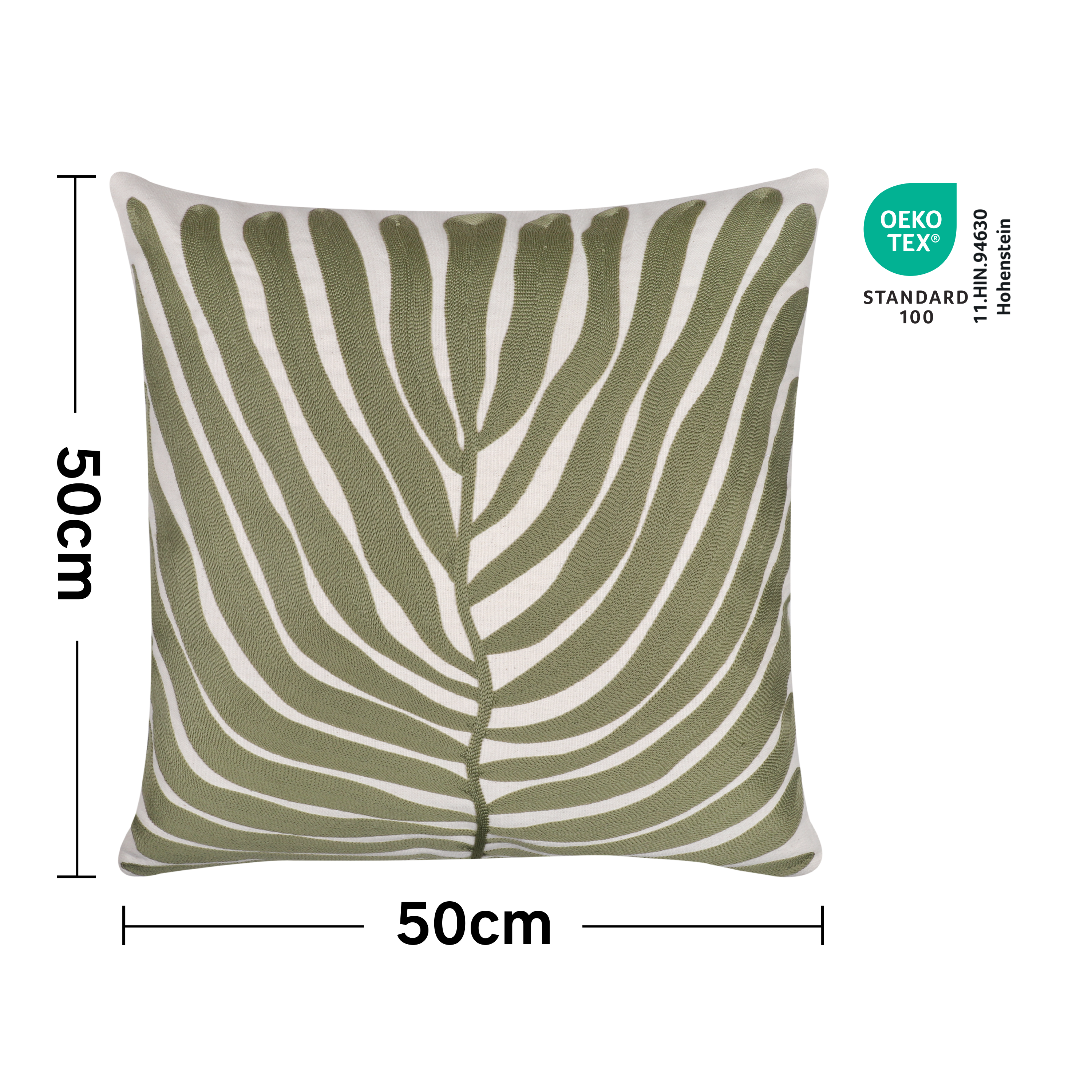 Coussin Tropical, vert l.50 x L.50 cm INSPIRE - 2