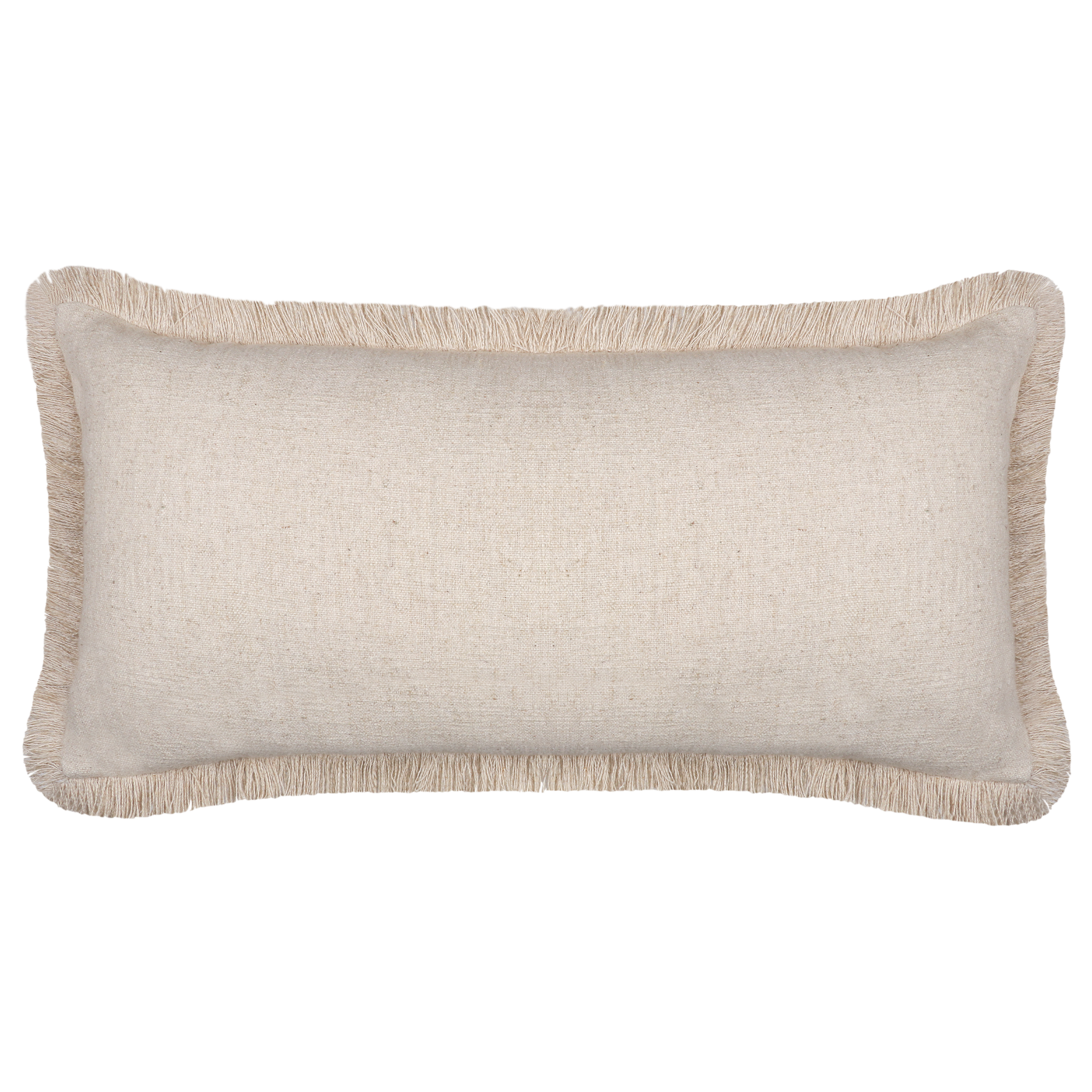Cojín decorativo rectangular Maple lino rayas algodón, lino natural INSPIRE 30x70cm. Con flecos - 3