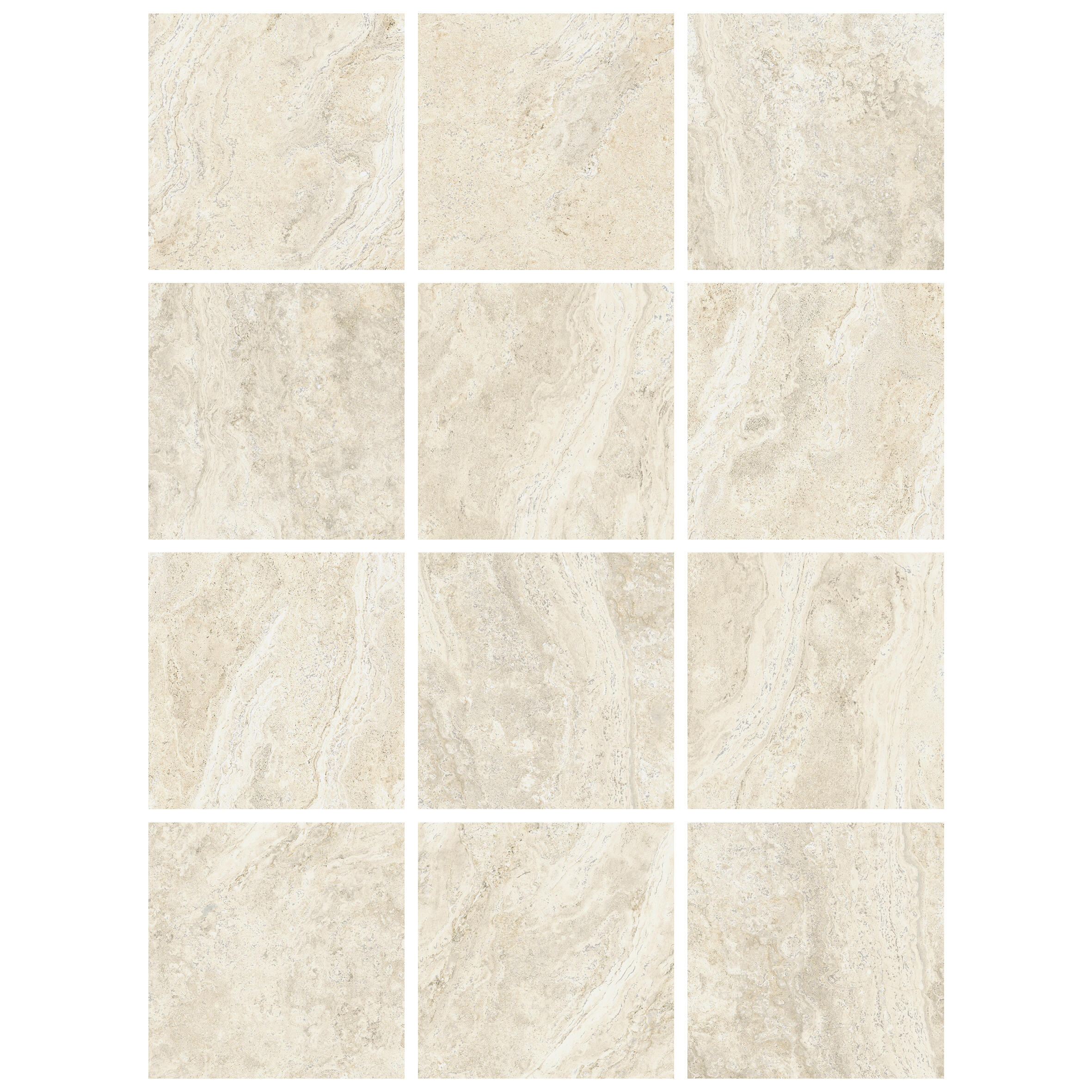 Carrelage sol intérieur effet travertin ivoire Travertino l.60 x L.60 cm x Ep.8 - 6