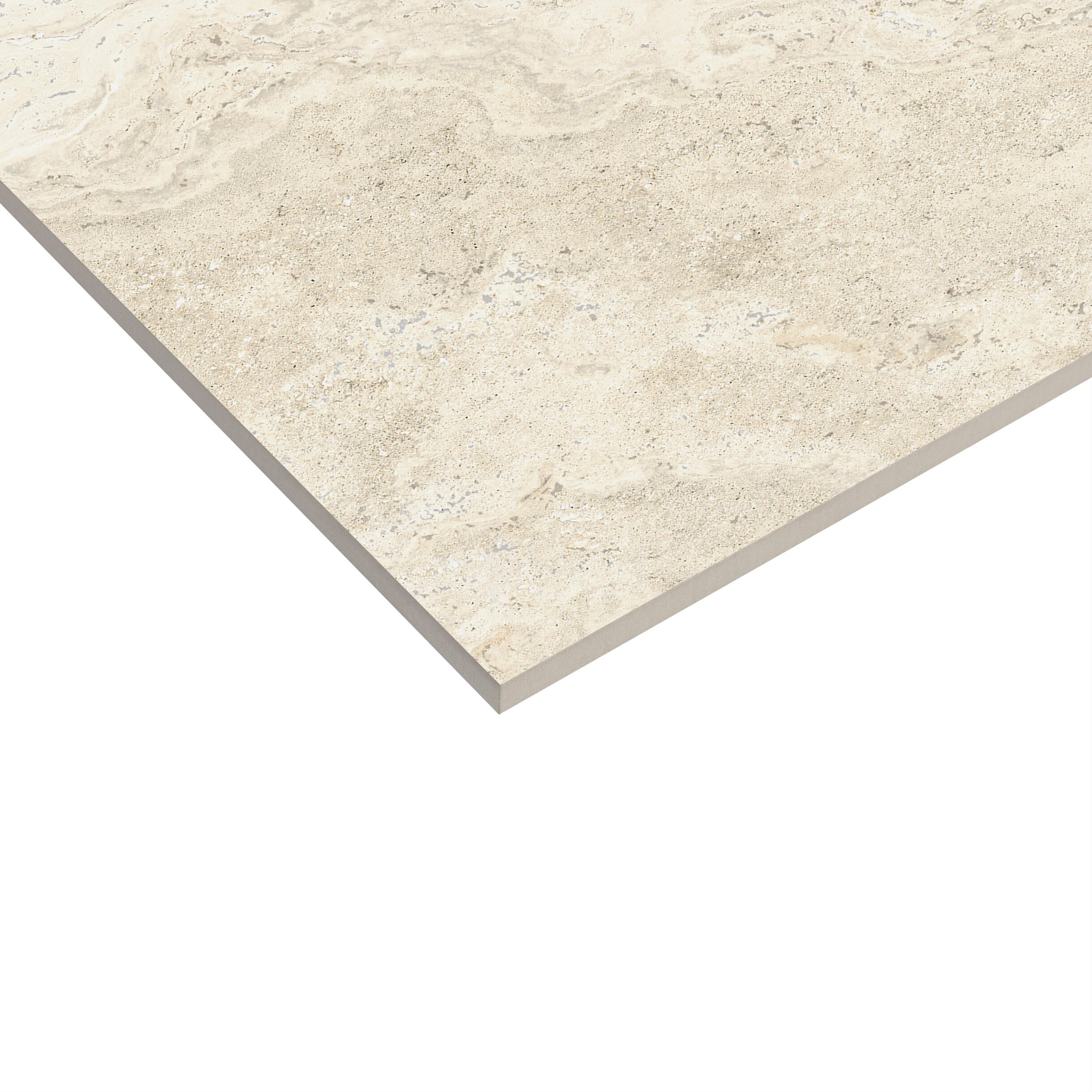 Carrelage sol intérieur effet travertin ivoire Travertino l.60 x L.60 cm x Ep.8 - 8