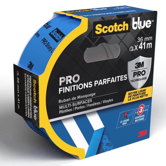 Ruban de masquage SCOTCHBLUE Multisurface Finitions parfaites pro l.36 mm x L.41