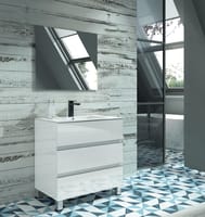 MUEBLE DE BAÑO BOSTON BLANCO 80X45CM 3 CAJONES - 1