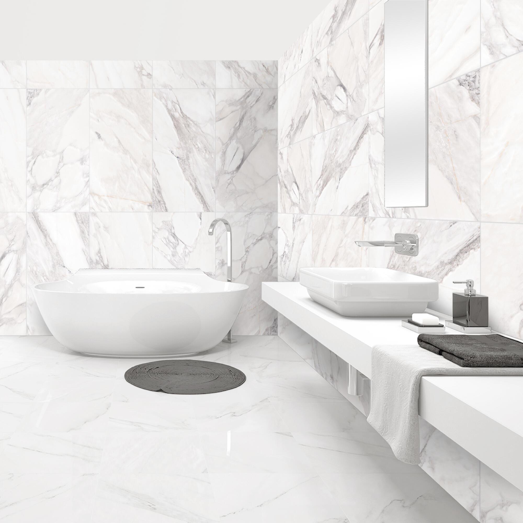 Gresie interior, 60 x 120 cm, Alpino, aspect marmura, mata, rectificata