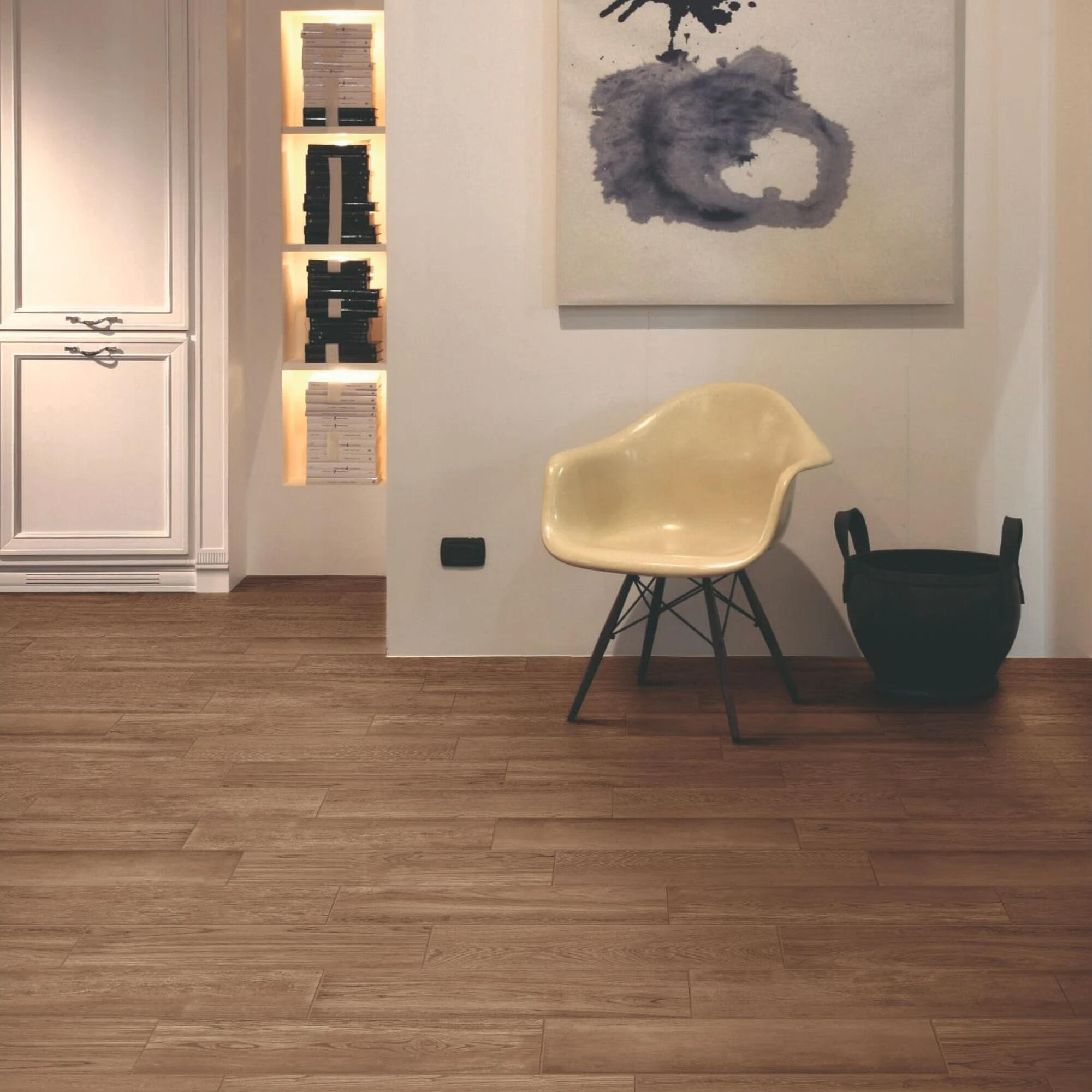 Gresie interior 15 x 60 cm, Frassino, tip parchet, maro, mata