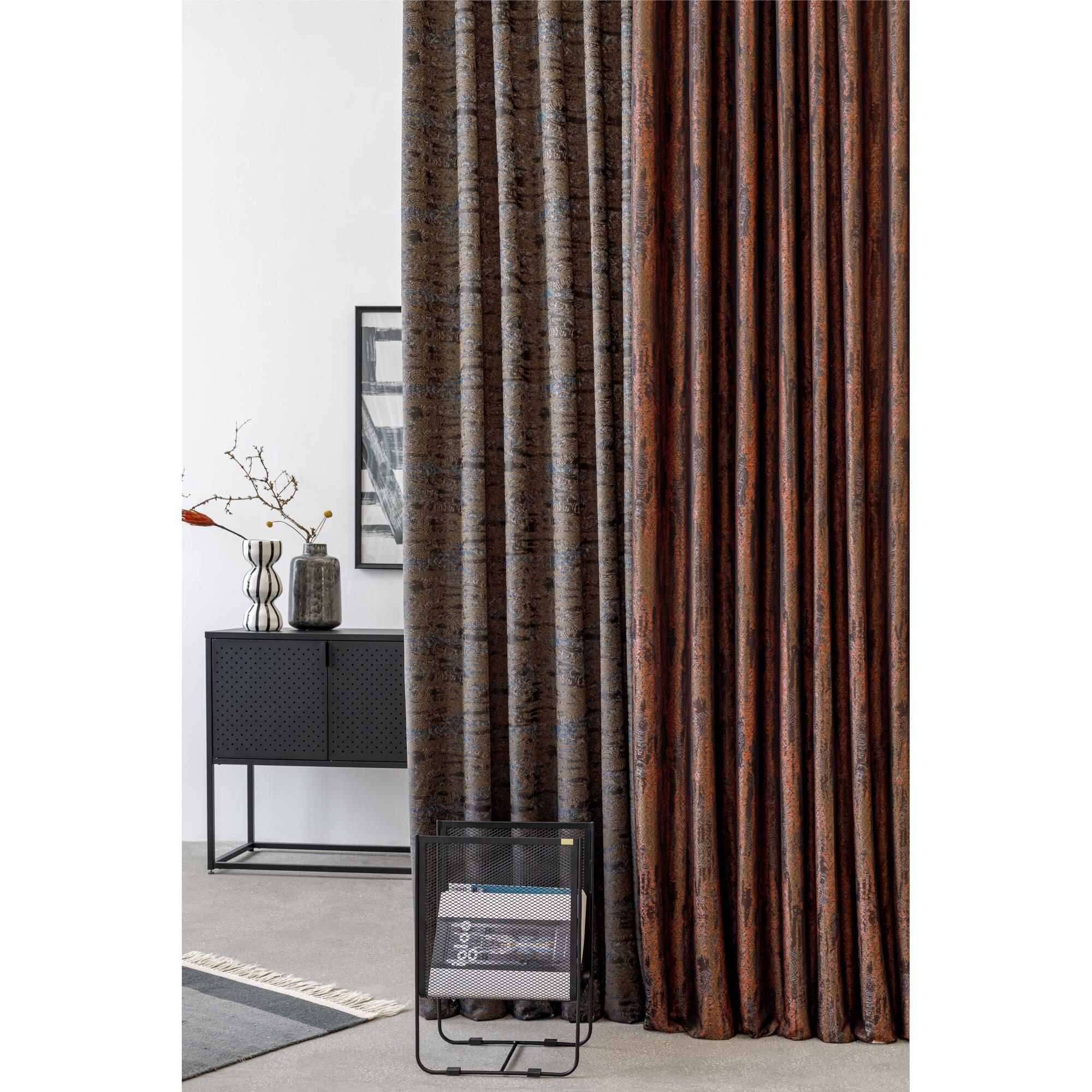 Draperie 140 x 245 cm Serengeti, cu inele, negru