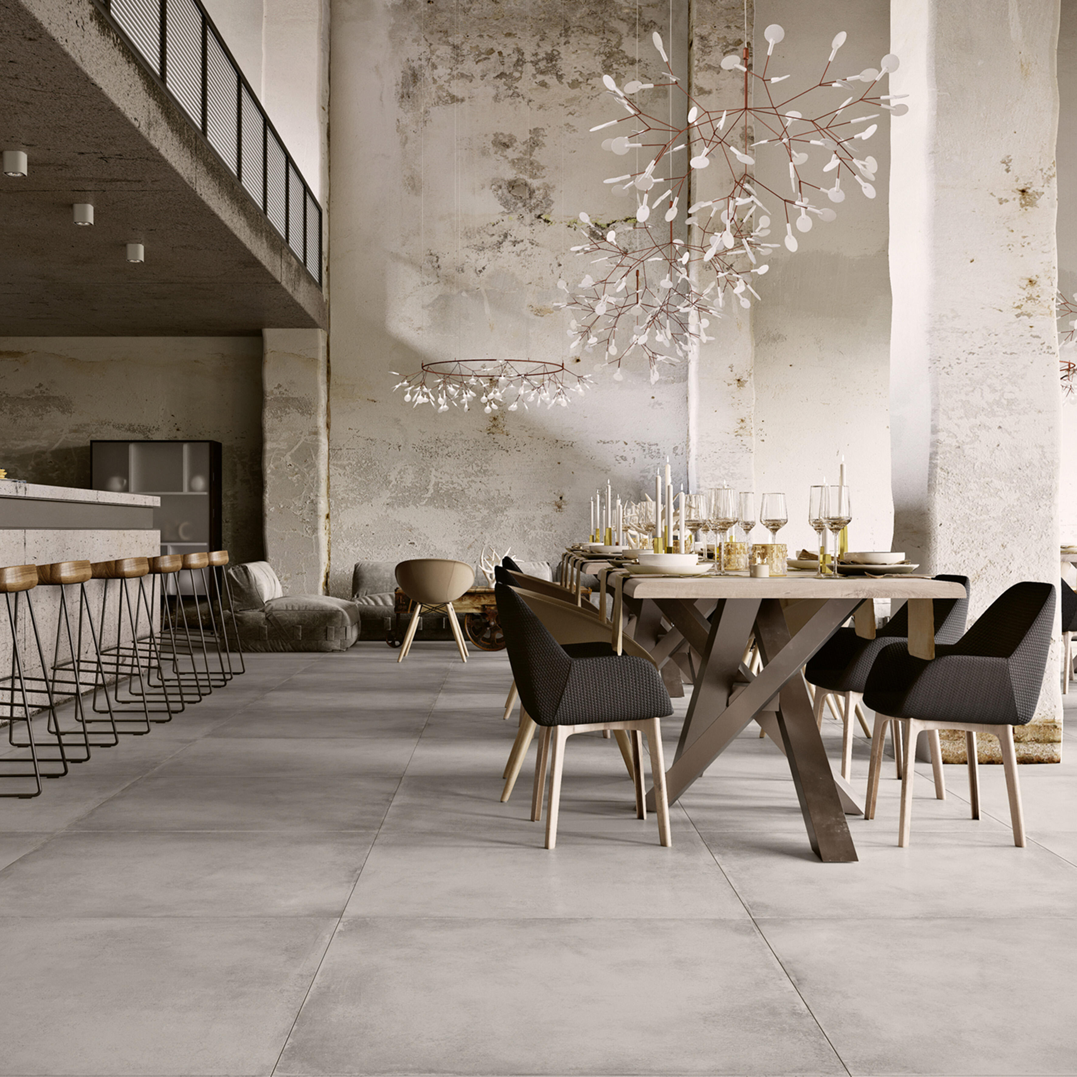 Suelo/azulejo porcelánico beton efecto cemento fog 60x60 cm c2