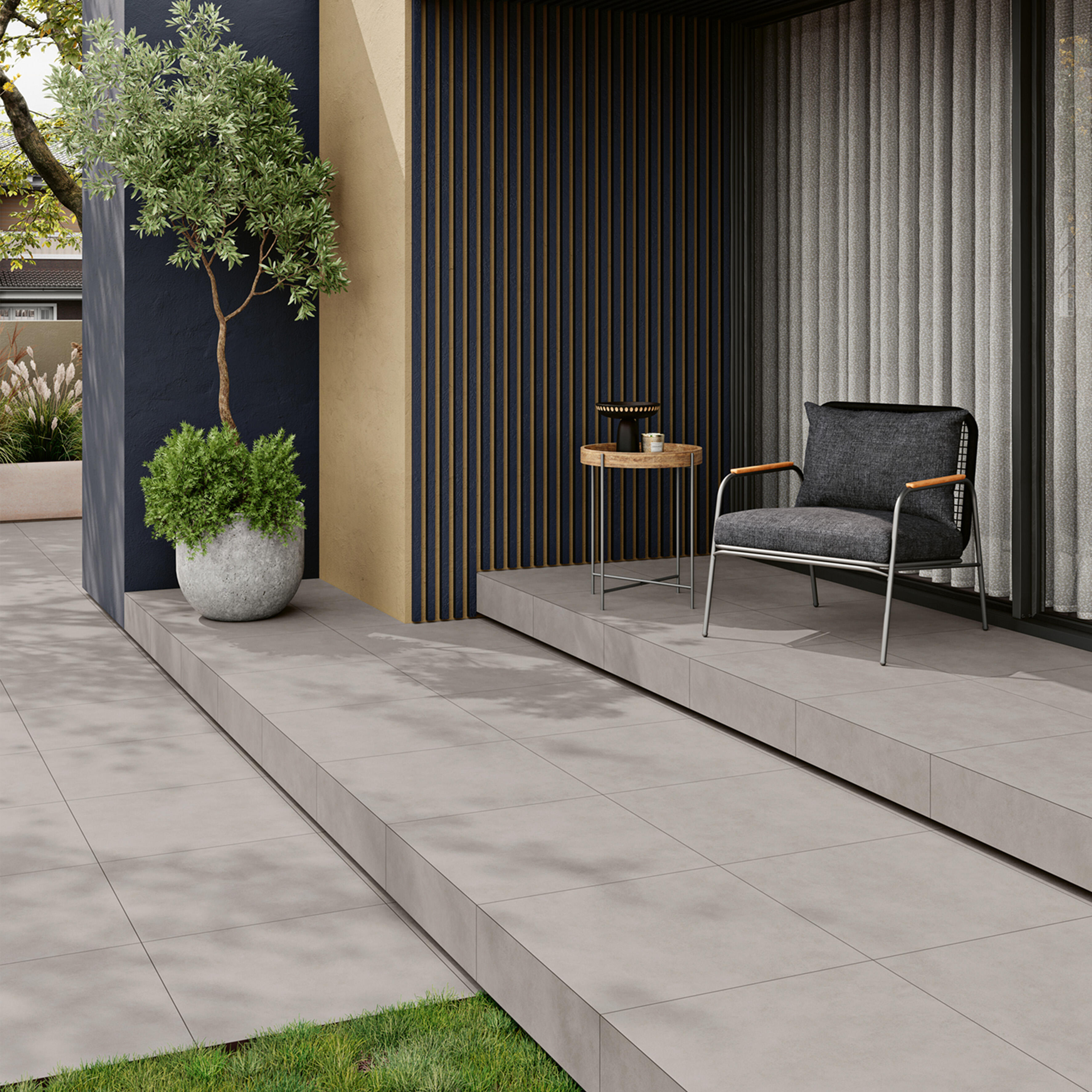 Suelo/azulejo porcelánico matrix efecto cemento gris / plata 33x33 cm c3