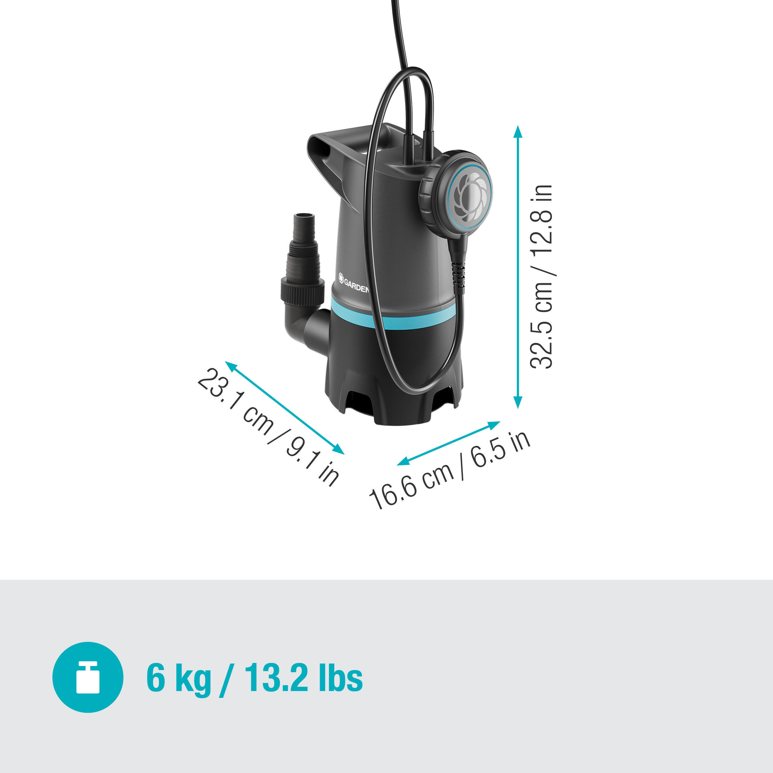 Pompe d'évacuation eaux chargées GARDENA 20000 l/h - 4