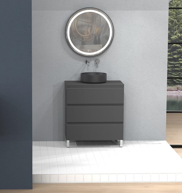 MUEBLE DE BAÑO MODULAR ATLANTIS ANTRACITA 3 CAJONES 80X45CM - 1