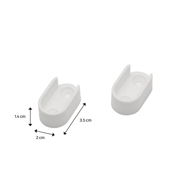 Supports ouverts pour barre de penderie ovale 30x15 mm blanc X2