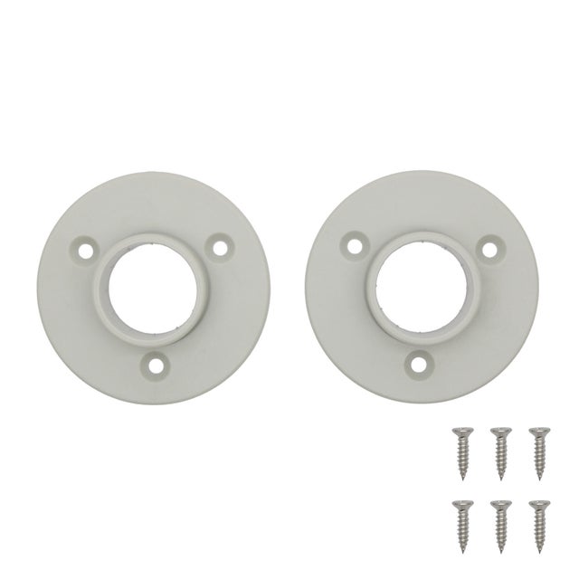 Supports fermés pour barre de penderie ronde diam.25 mm gris X2