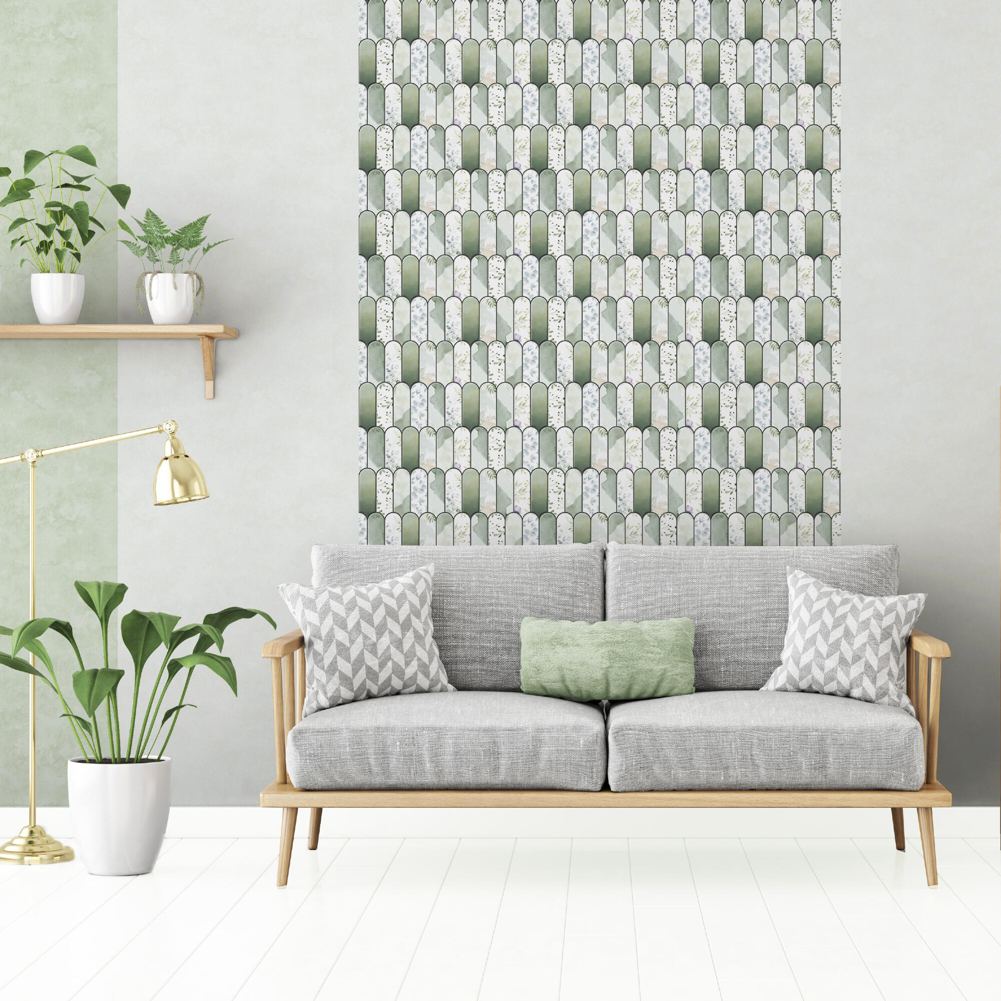 Faianta 30 x 60 cm, 6432 L Flora, uni, verde deschis, mat, rectificata
